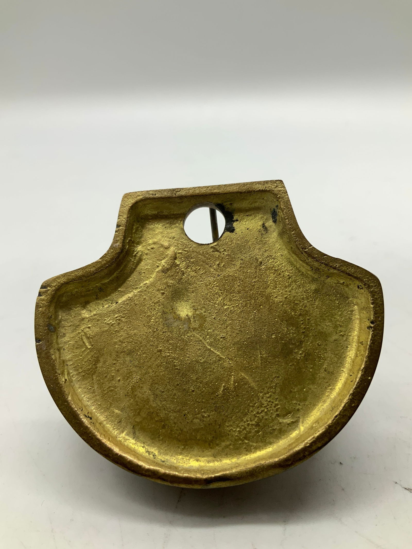 Vntg Solid Brass Clam Shell Clip - 6