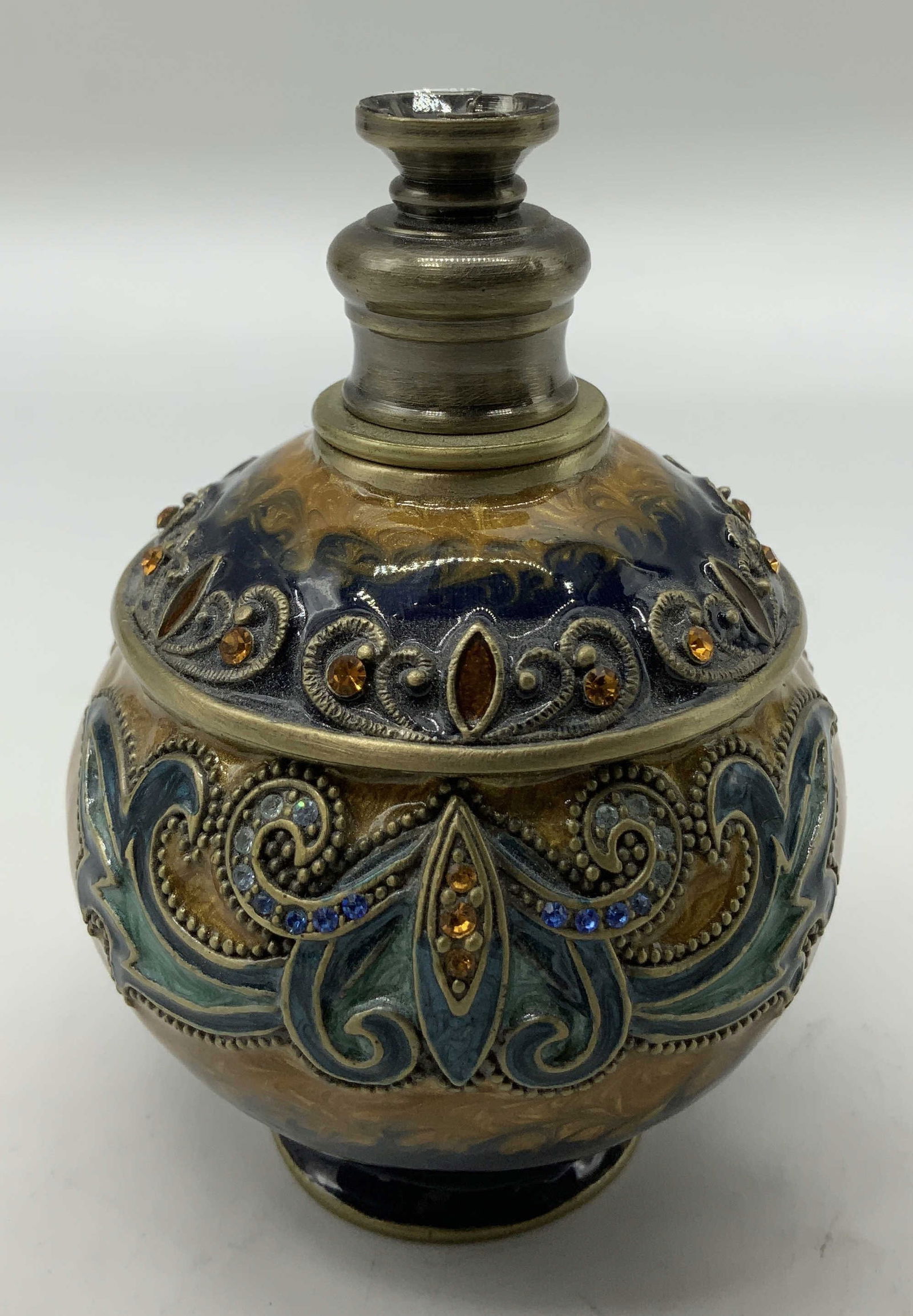 Enameled Rhinestone Ornate Perfume Bottle (1 of 6)