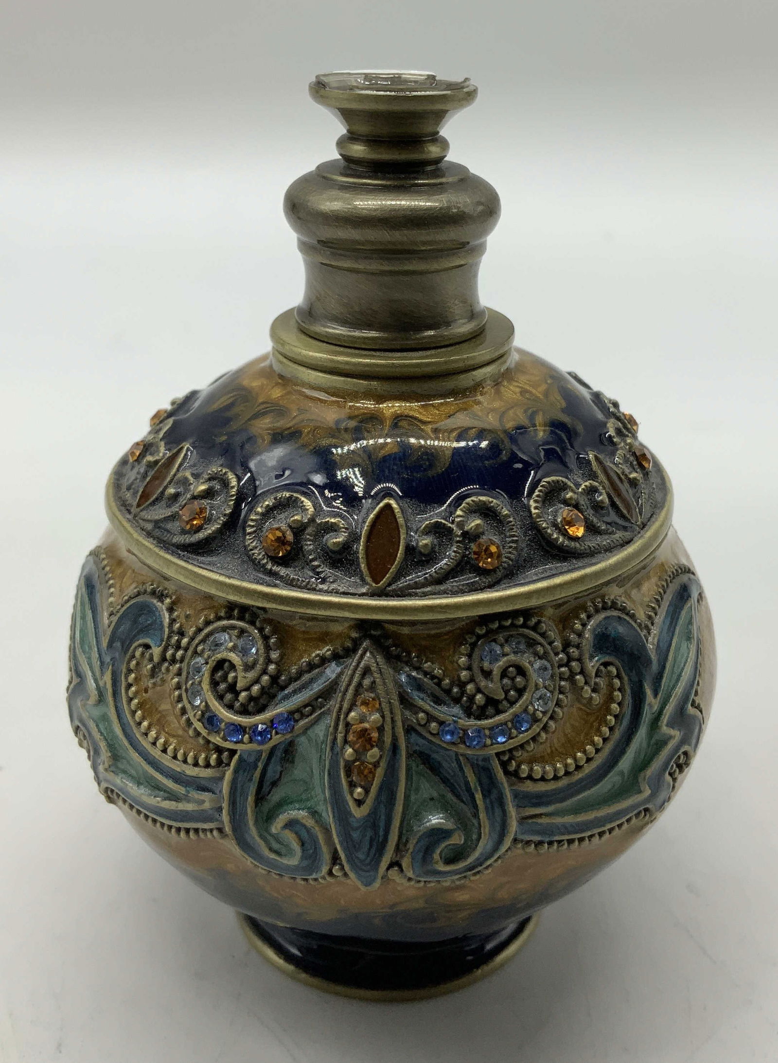 Enameled Rhinestone Ornate Perfume Bottle (1 of 6)