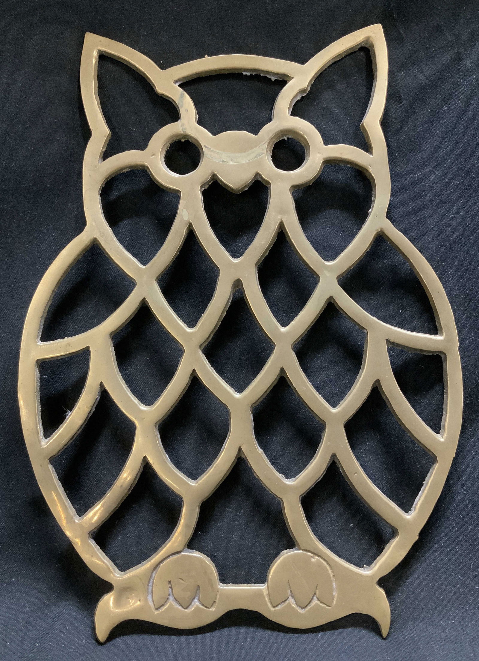 Vintage Solid Brass Owl Trivet (1 of 6)
