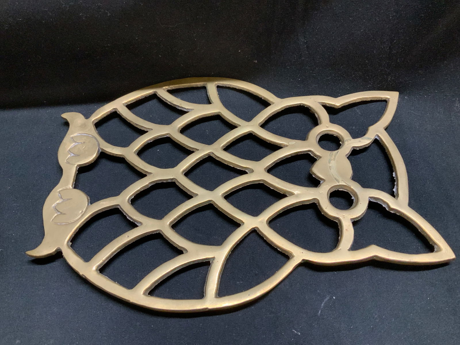 Vintage Solid Brass Owl Trivet - 3