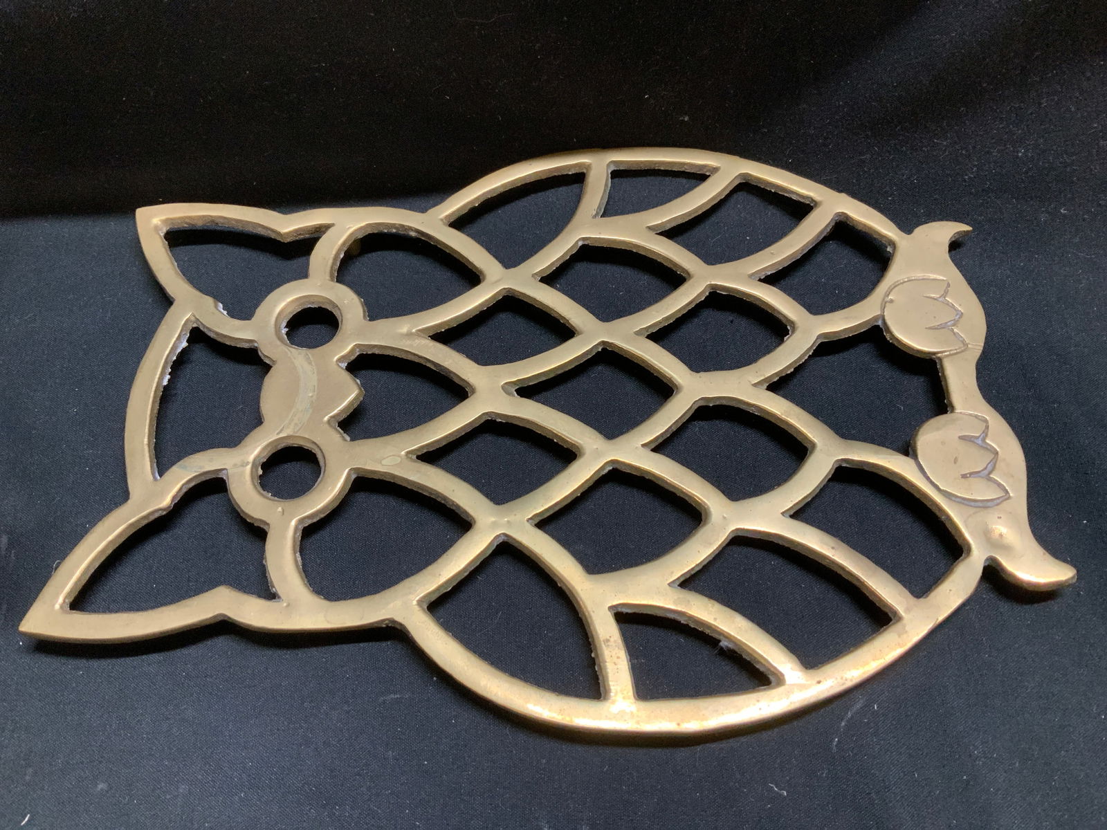 Vintage Solid Brass Owl Trivet - 4