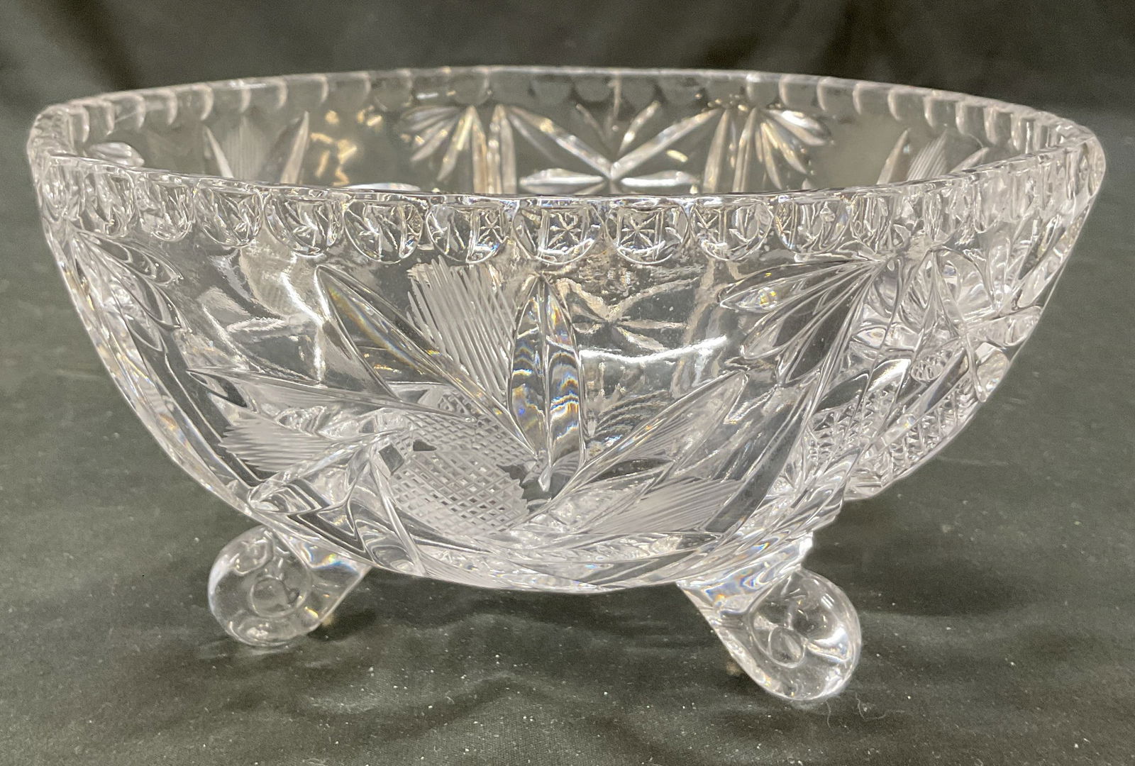 American Brilliant Period Footed Crystal Bowl (1 of 9)