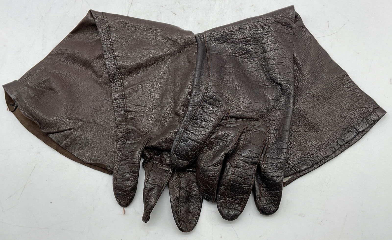 Vintage Brown Leather Opera Gloves (1 of 7)