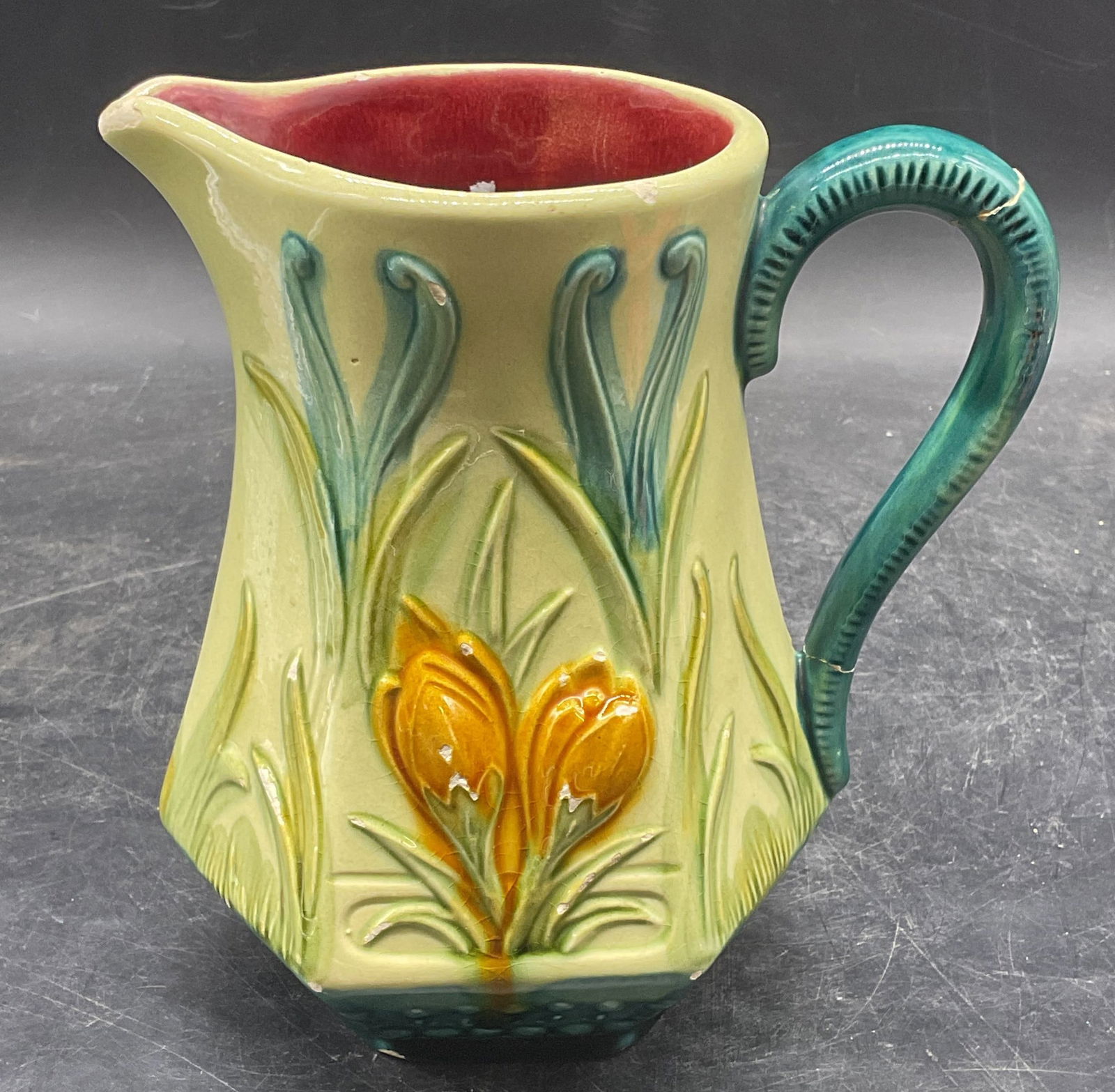 BCR Art Nouveau Style Floral Ceramic Pitcher (1 of 6)