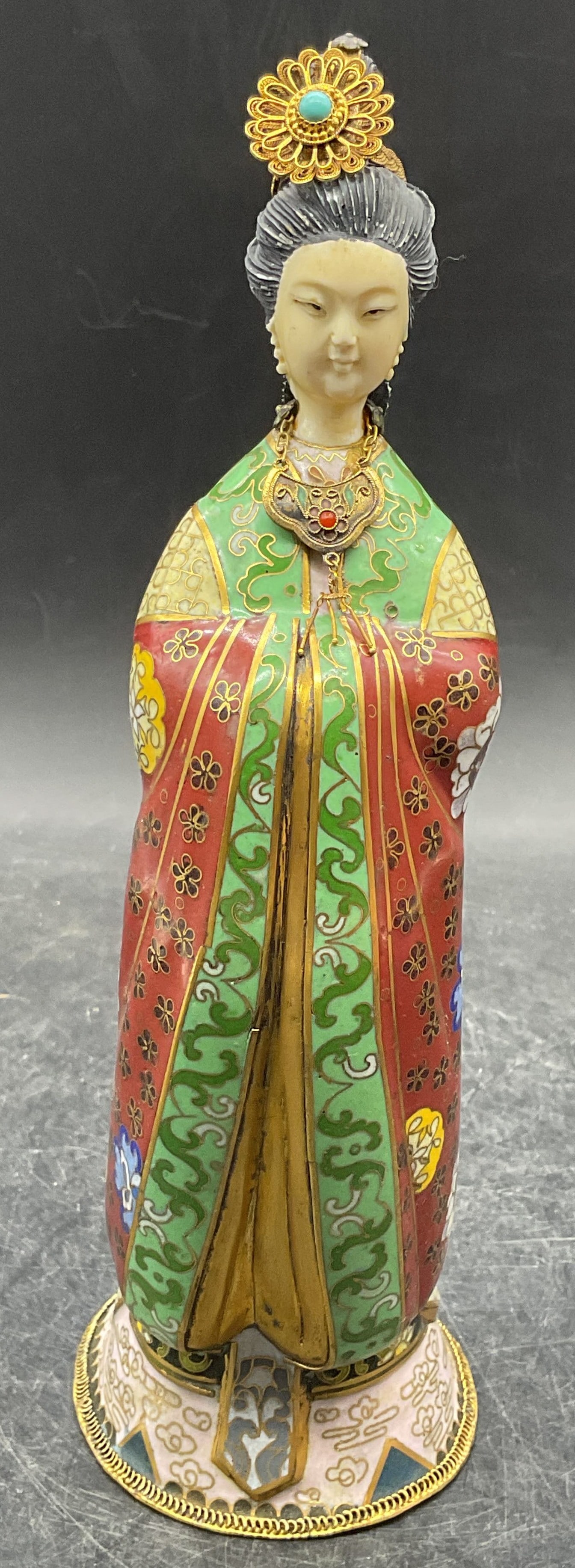 Vintage Asian Gilt Cloisonne Woman Figurine (1 of 6)