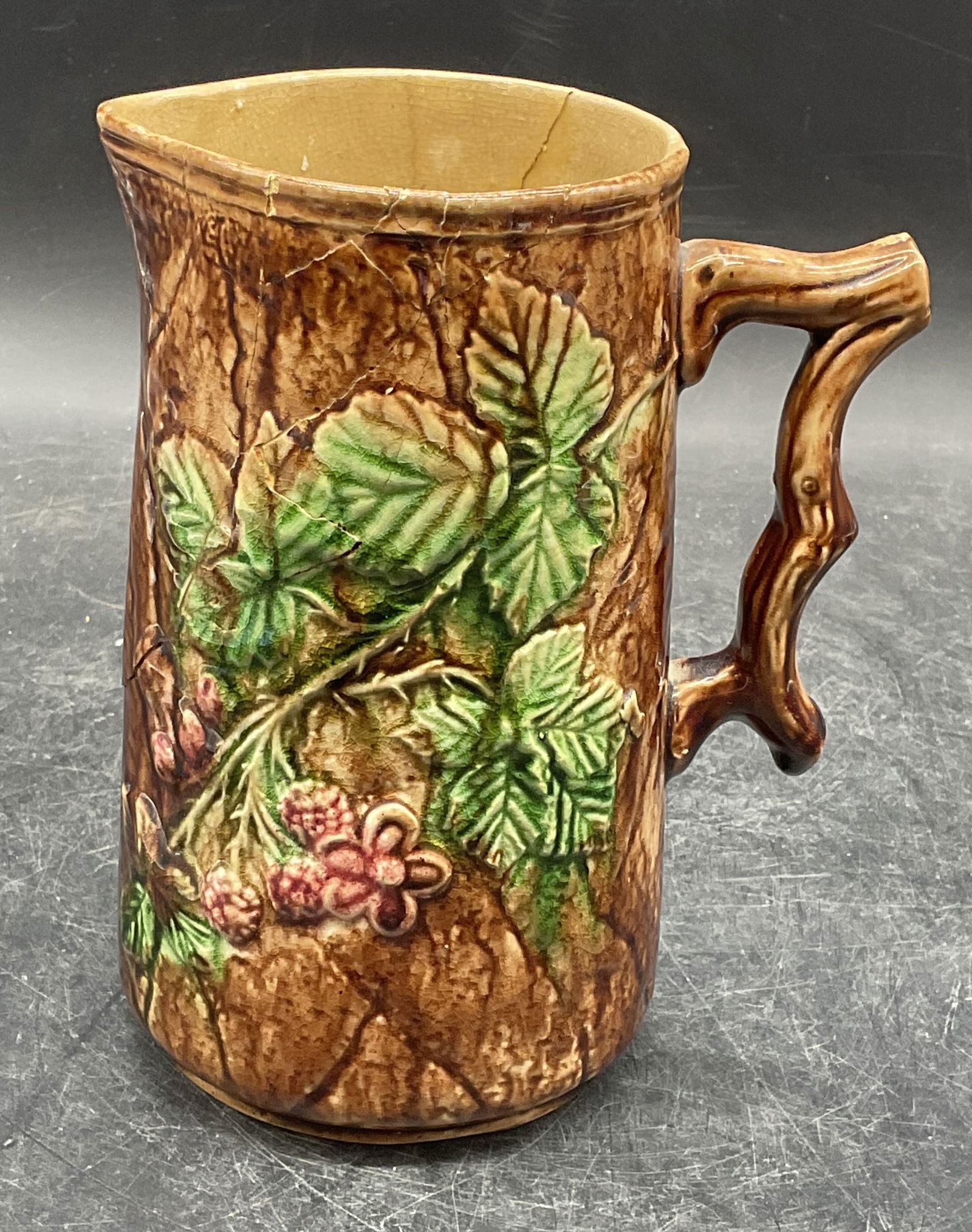 Vintage Majolica Ceramic Berry Pitcher (1 of 8)