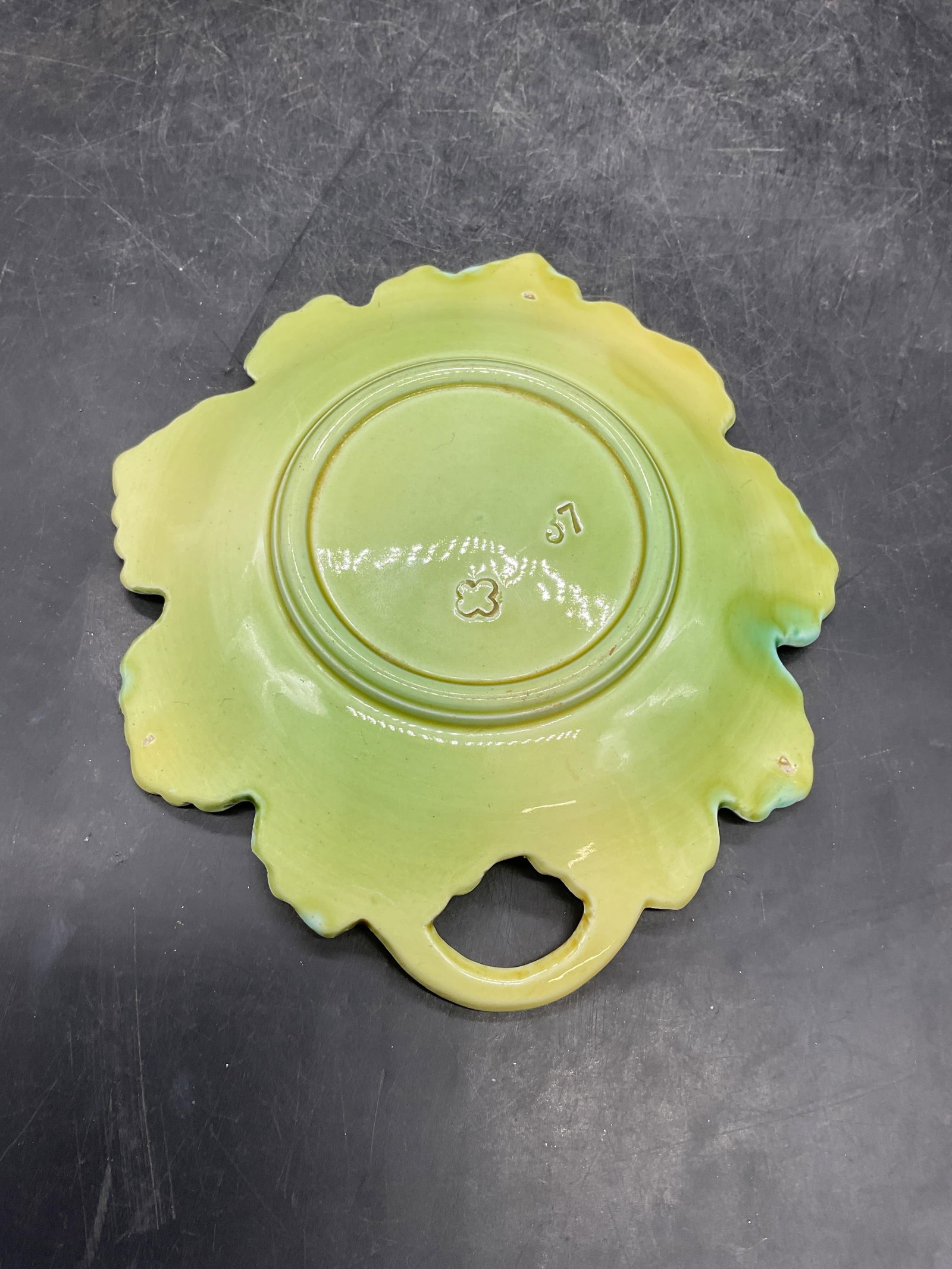 Vintage Signed Ceramic Leaf Dish - 6