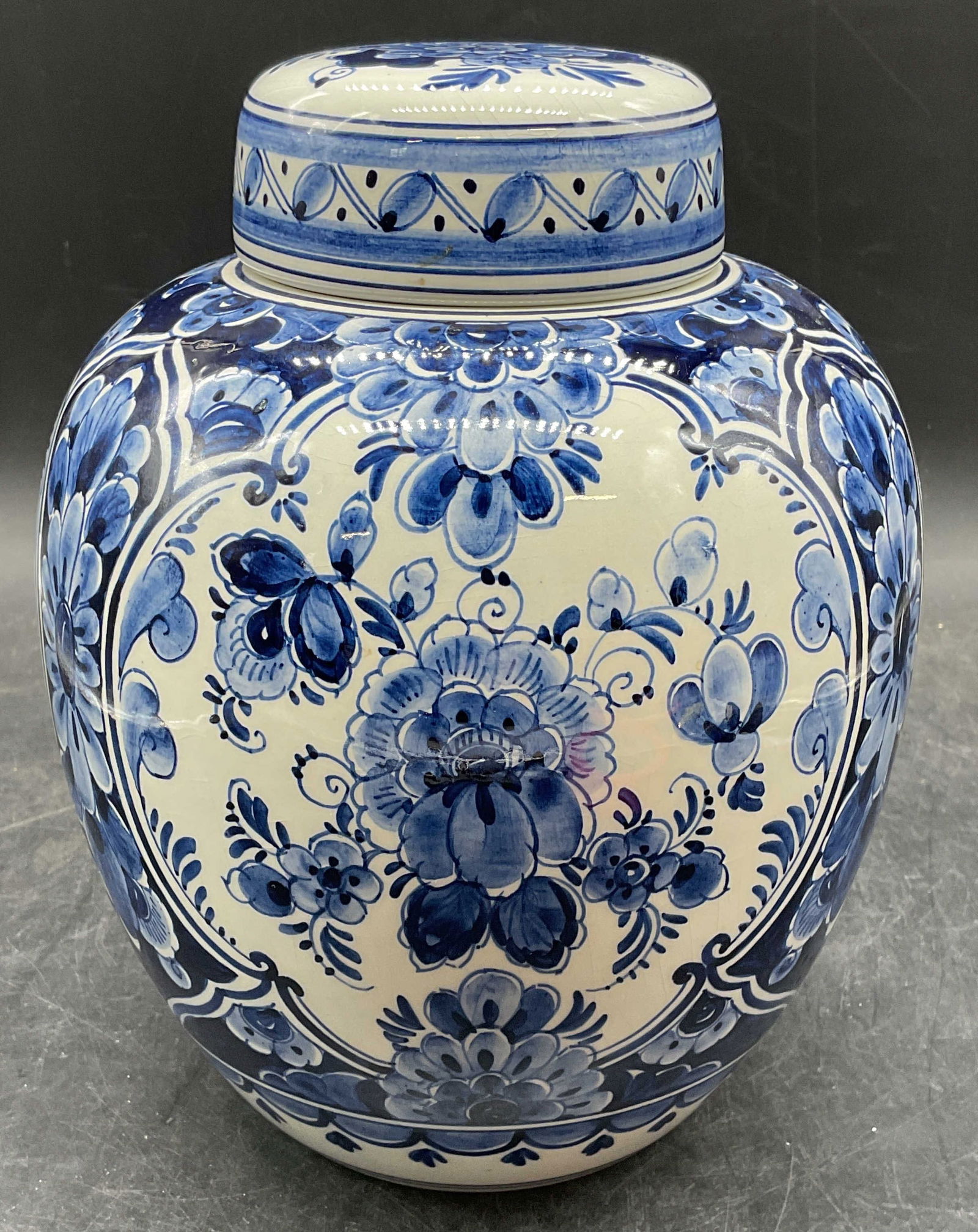 Signed Delft Porcelain Ginger Jar, Holland (1 of 7)