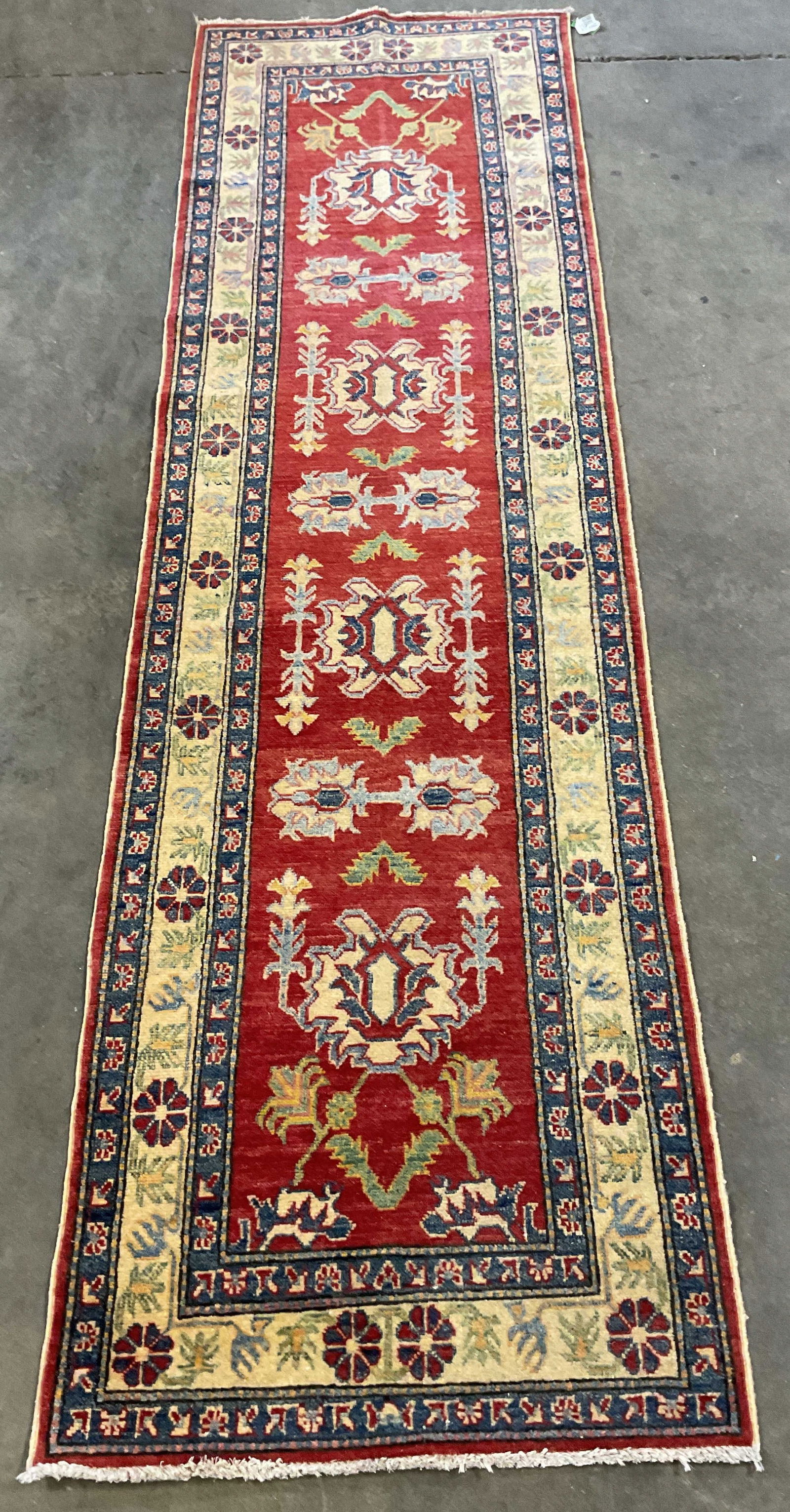Vintage Kazak Style Geometric Wool Runner (1 of 6)