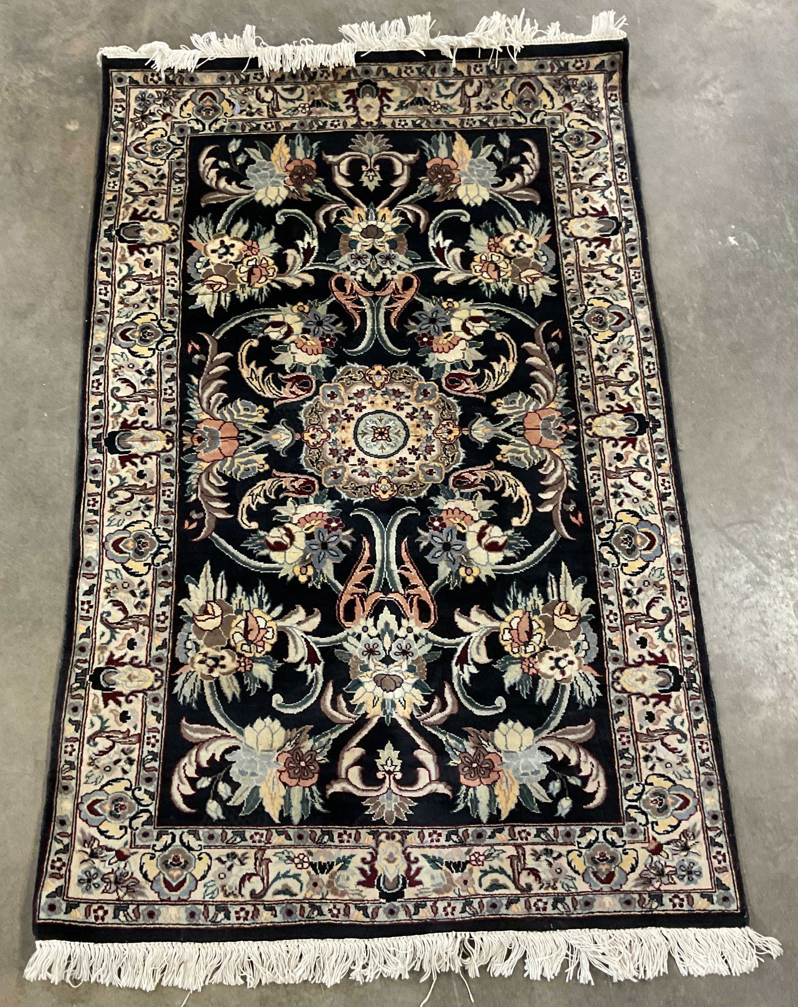 Black Wool Persian Style Medallion Area Rug (1 of 6)