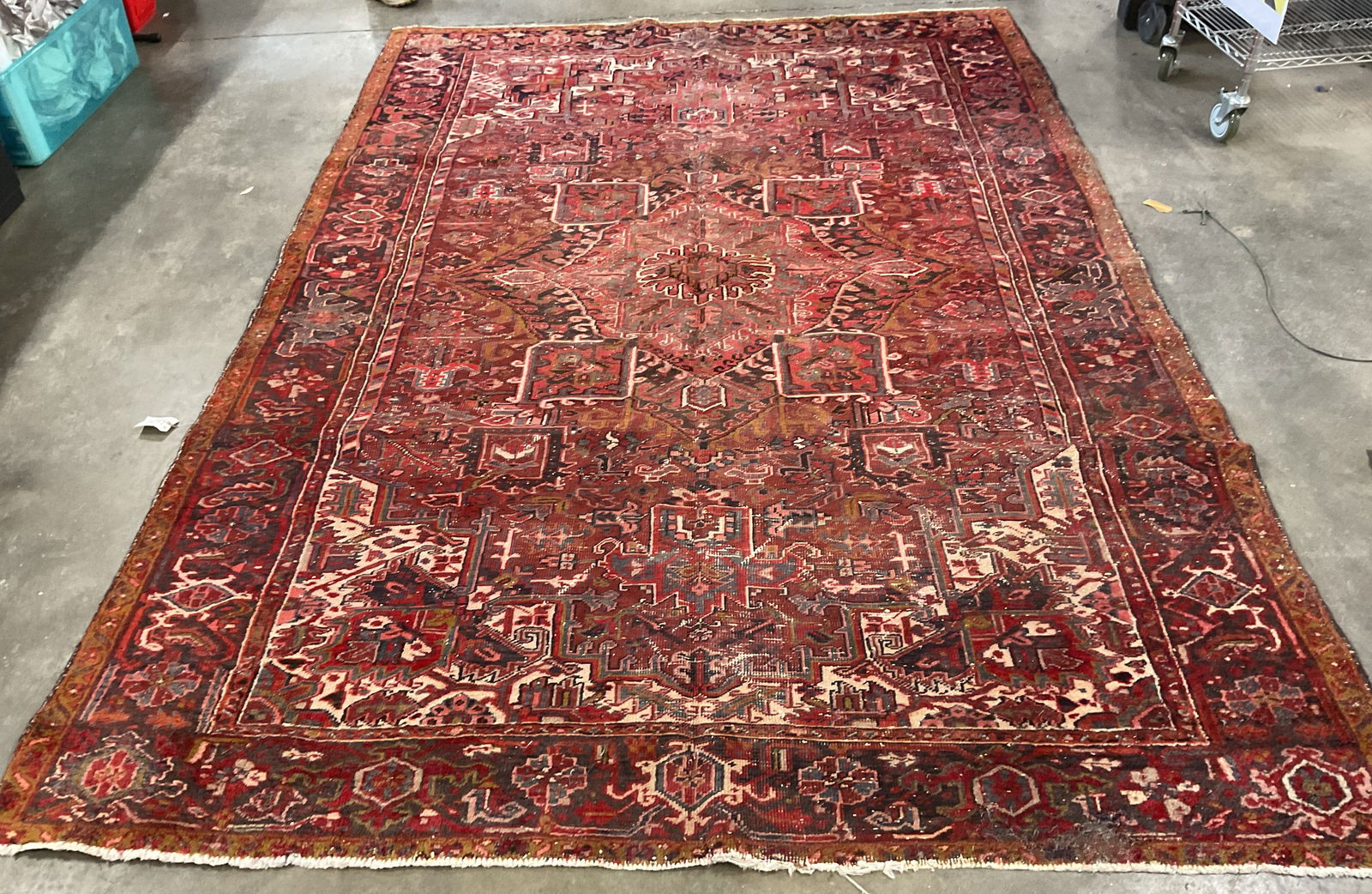 Vintage Persian Heriz Style Red Wool Rug (1 of 7)