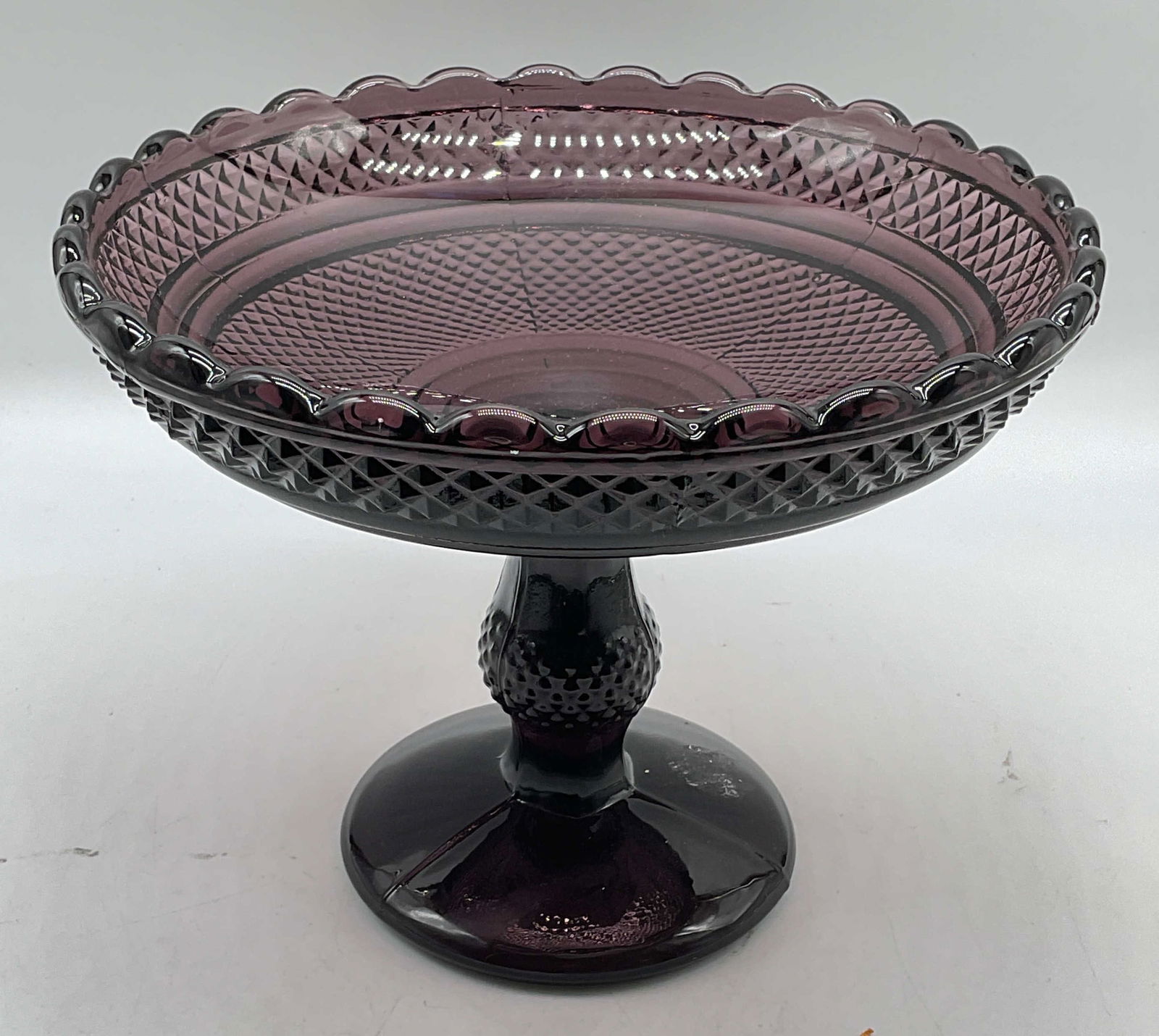 Vtg Amethyst Depression Glass Compote Bowl (1 of 6)