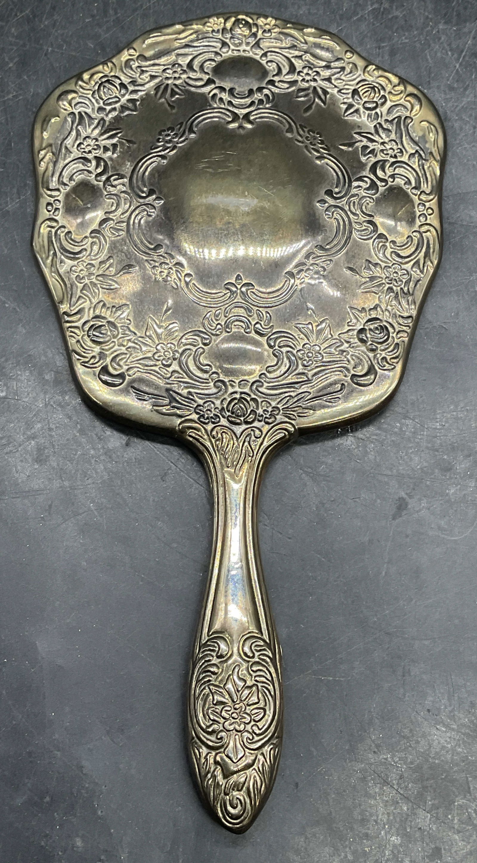Vintage Silver Plated Vanity Hand Mirror (1 of 6)