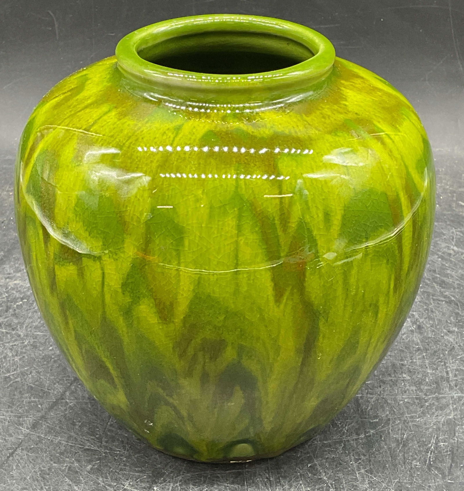 Vintage Green Drip Ceramic Vase (1 of 6)
