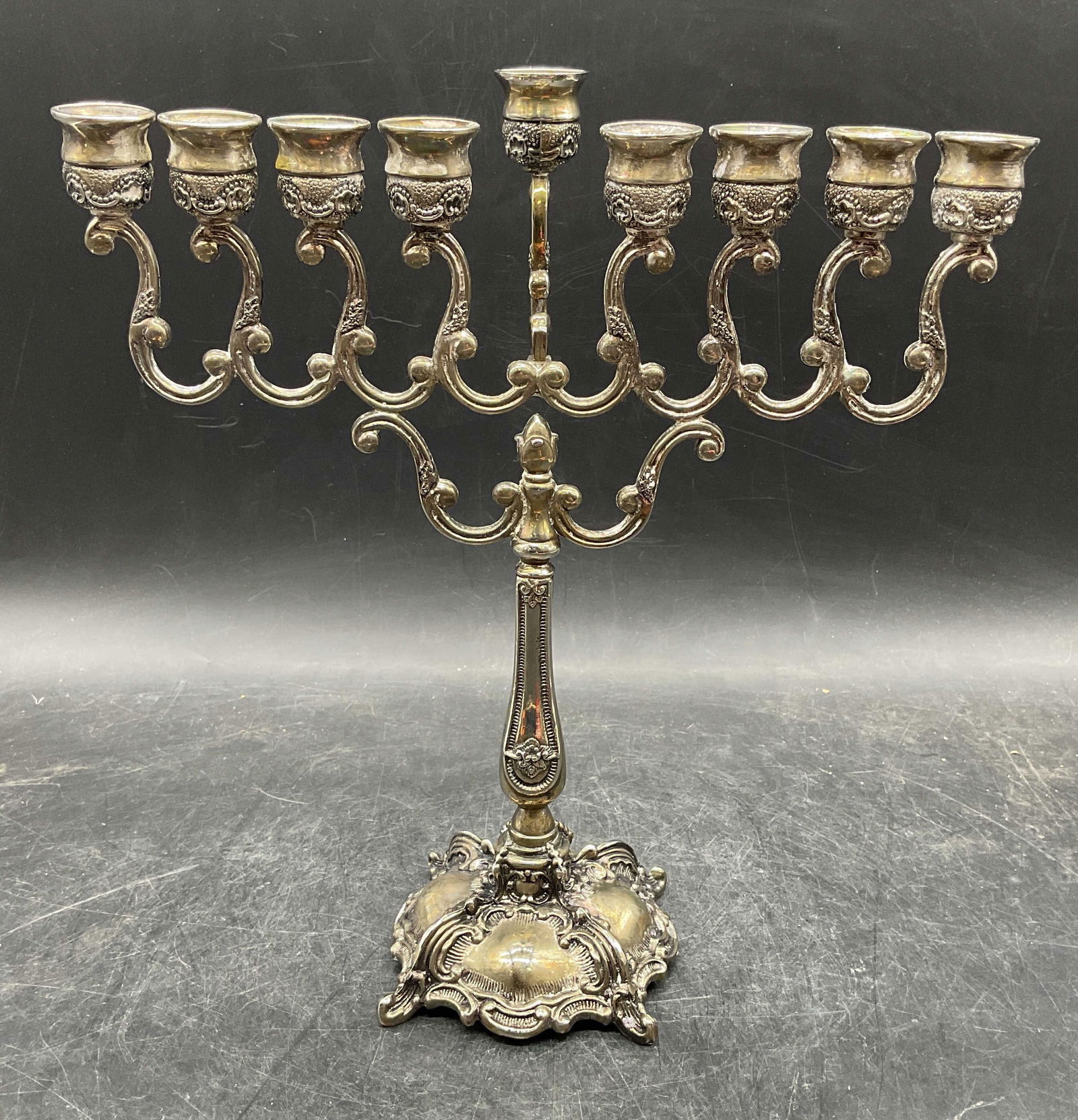 Vintage Silver Plated Menorah, Judaica (1 of 9)