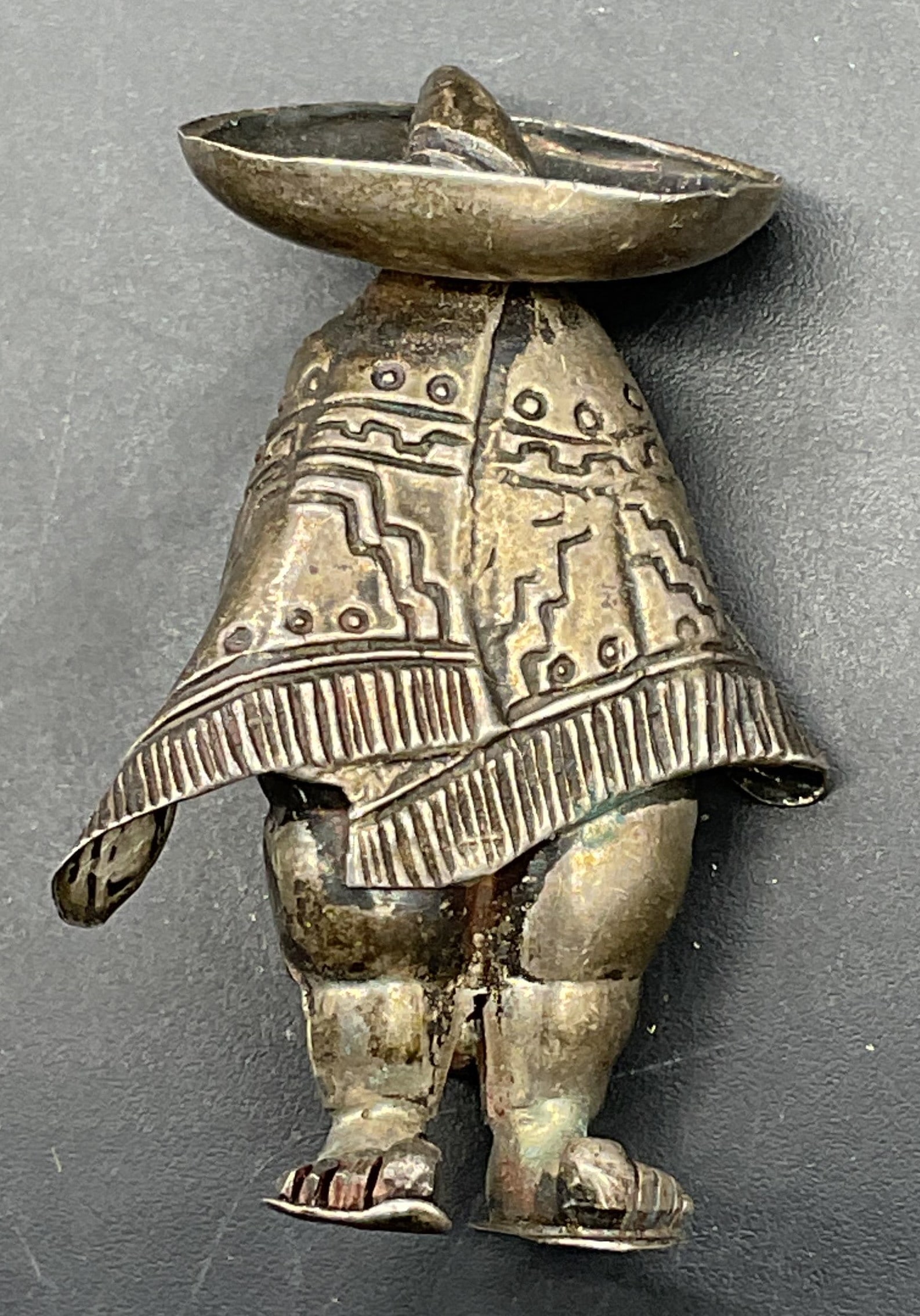 Casique Sterling Silver Figural Brooch, Mexico (1 of 6)