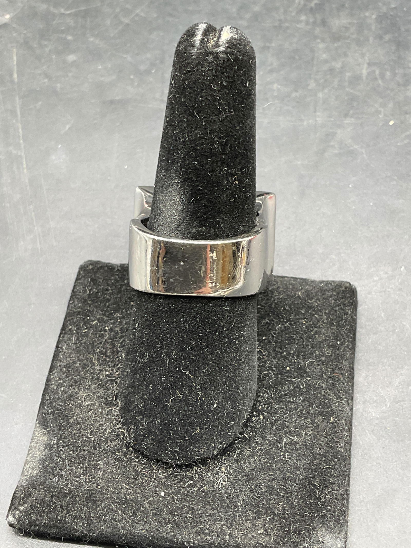 Sterling Silver Crystal Calligraphy Ring - 4