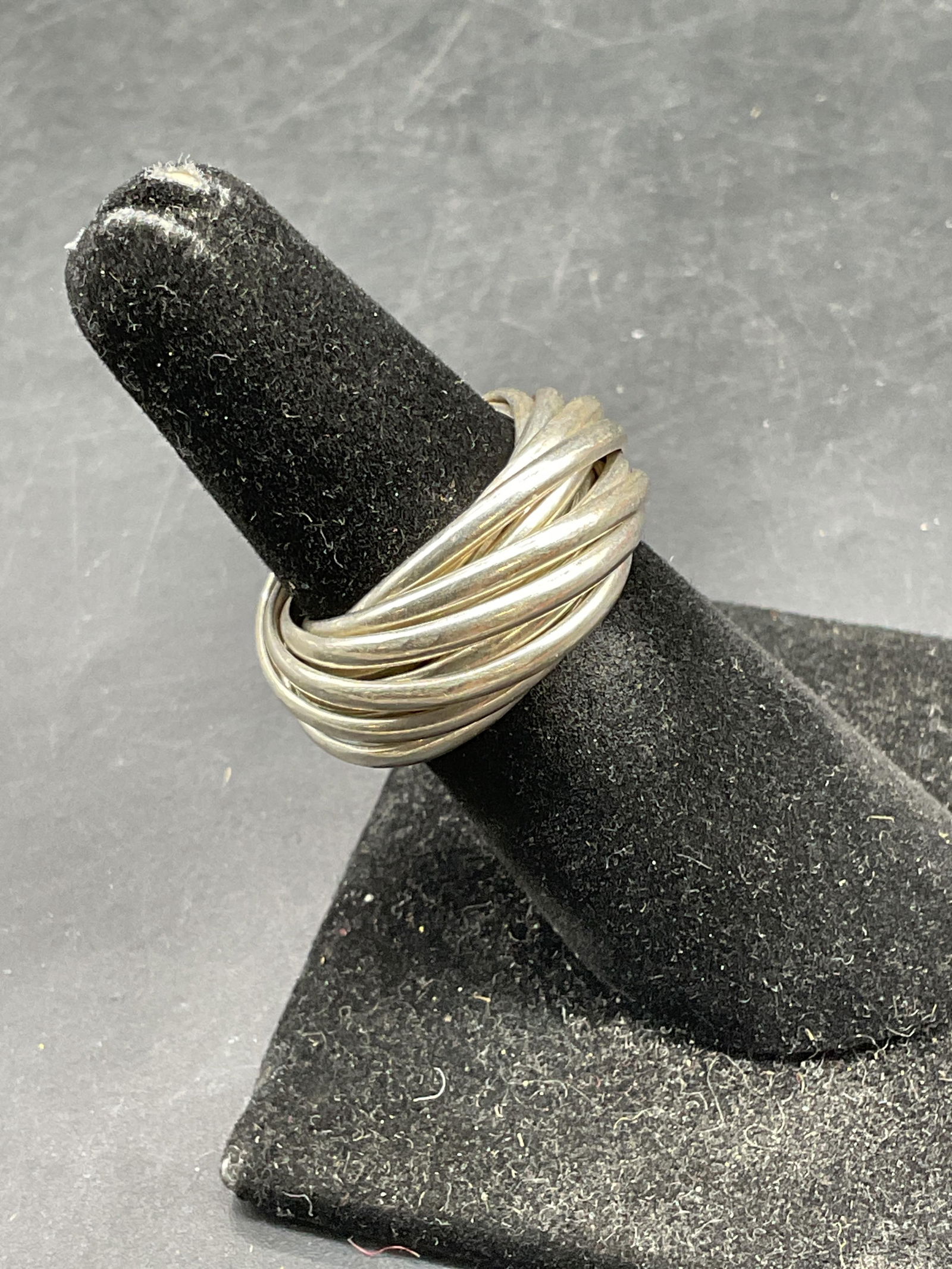 Vintage Sterling Silver Interlocking Ring - 2