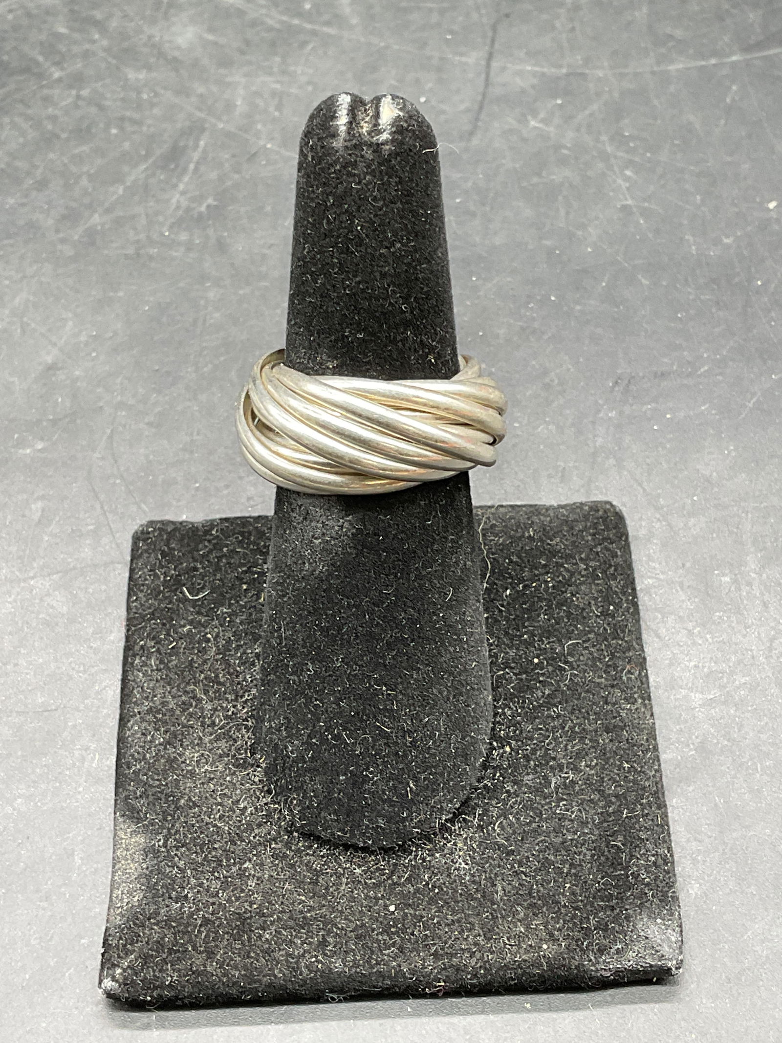 Vintage Sterling Silver Interlocking Ring - 4