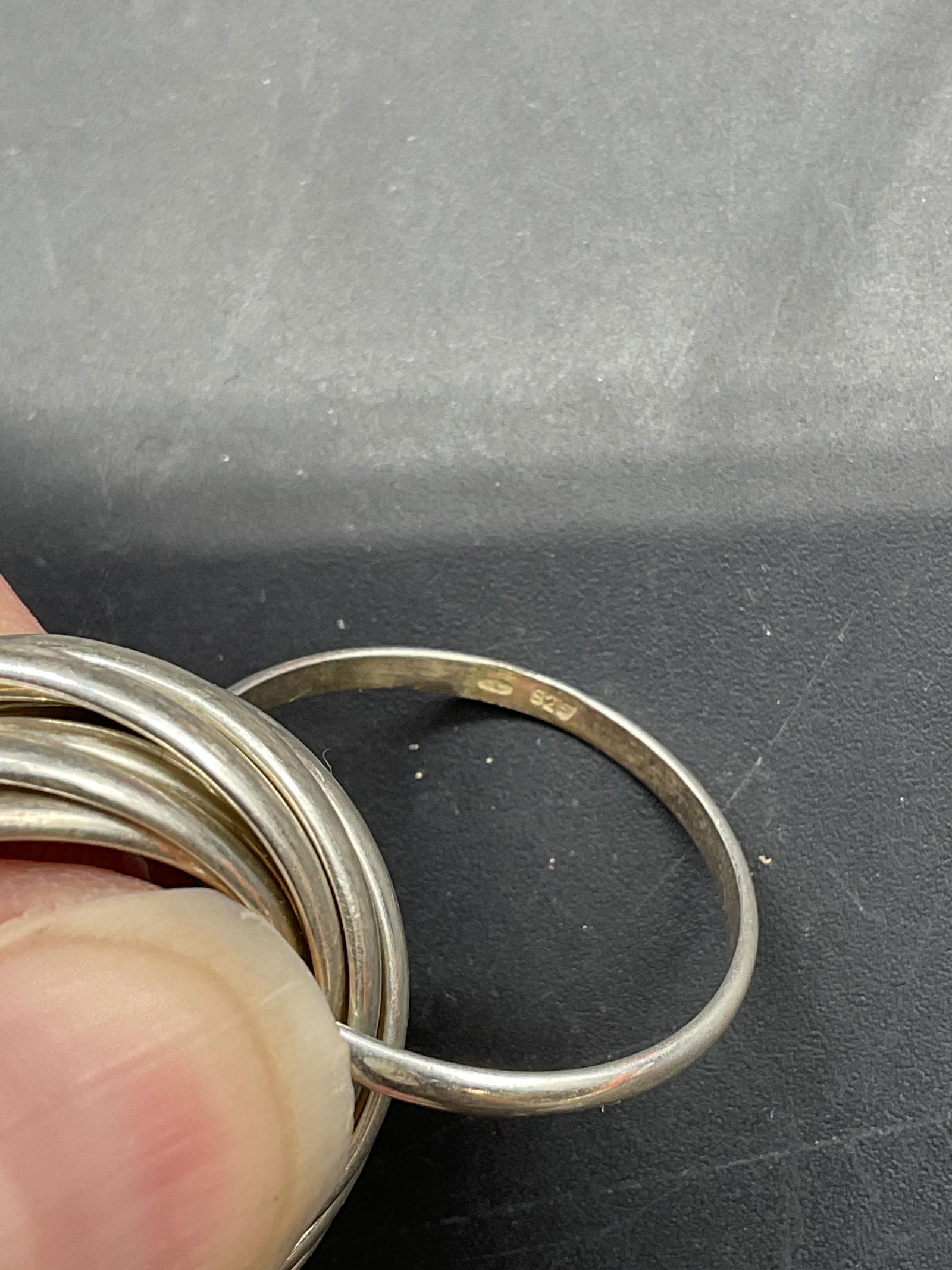 Vintage Sterling Silver Interlocking Ring - 5