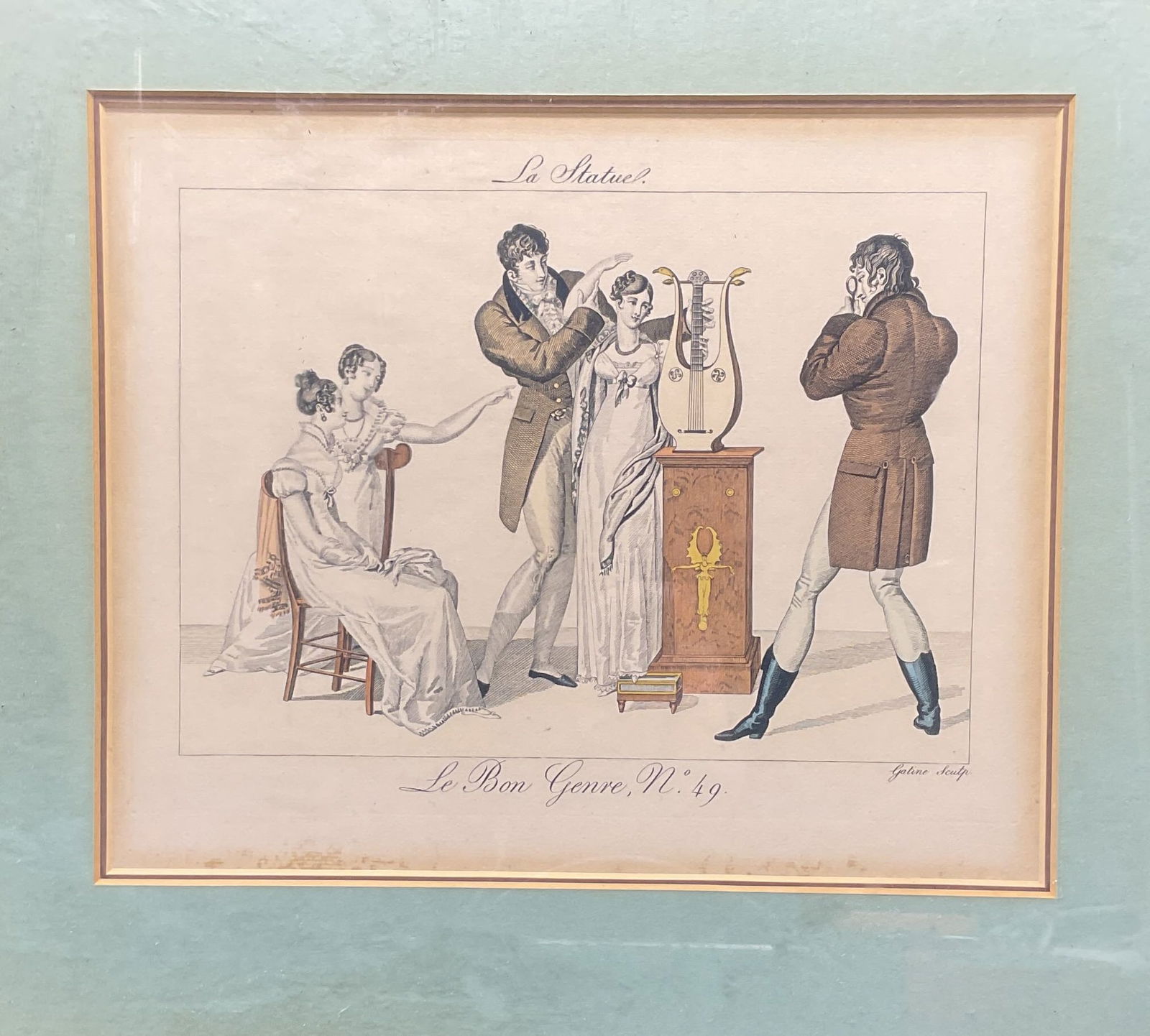 Antq Le Bon Genre Parlor Game Engraving (1 of 7)