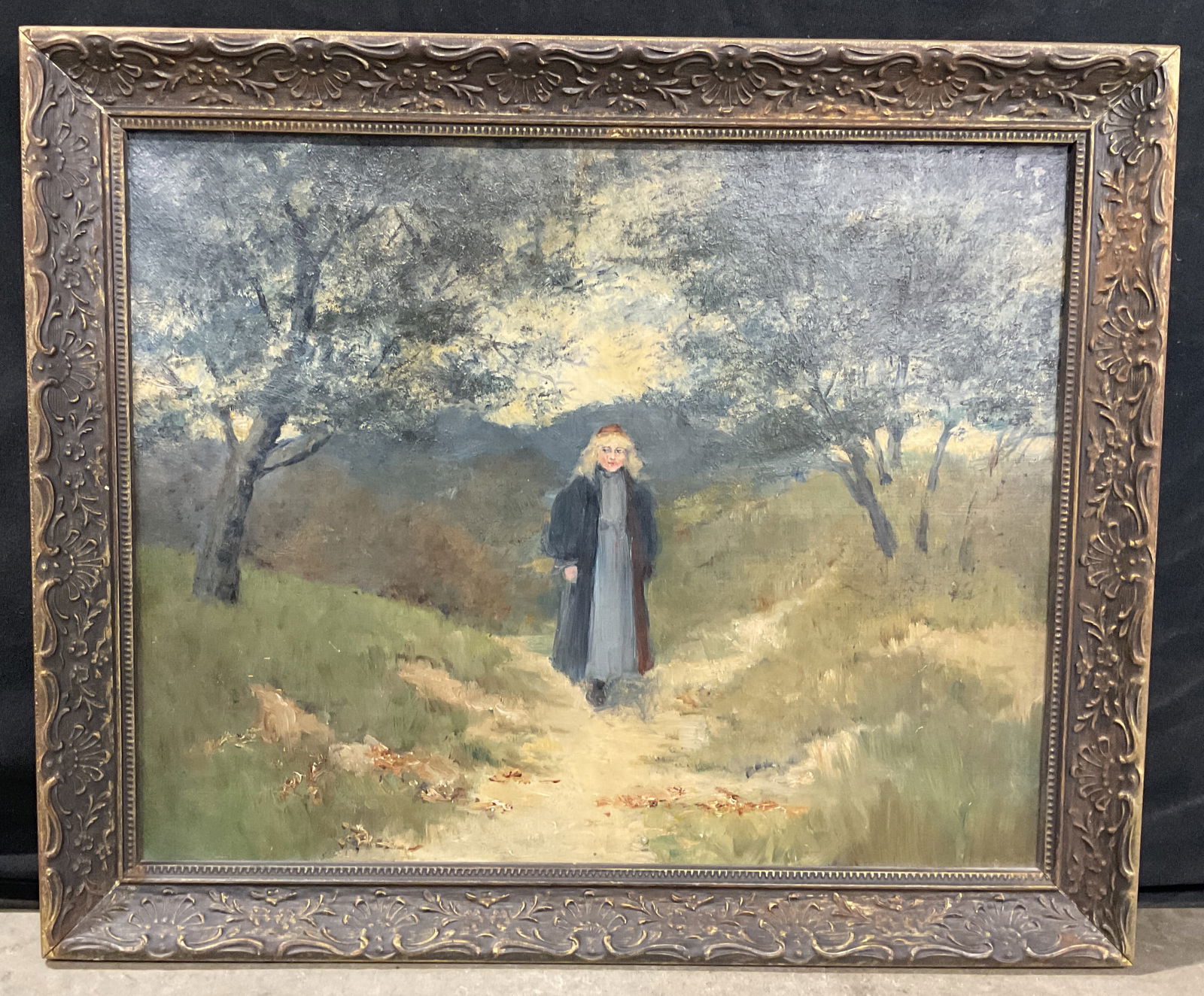 Attr M Louise McLaughlin Woman Oil Painting 23in (1 of 7)