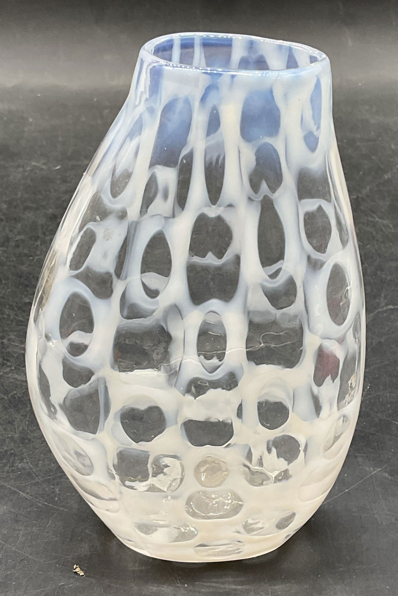 Opalescent Abstract Art Glass Vase (1 of 6)