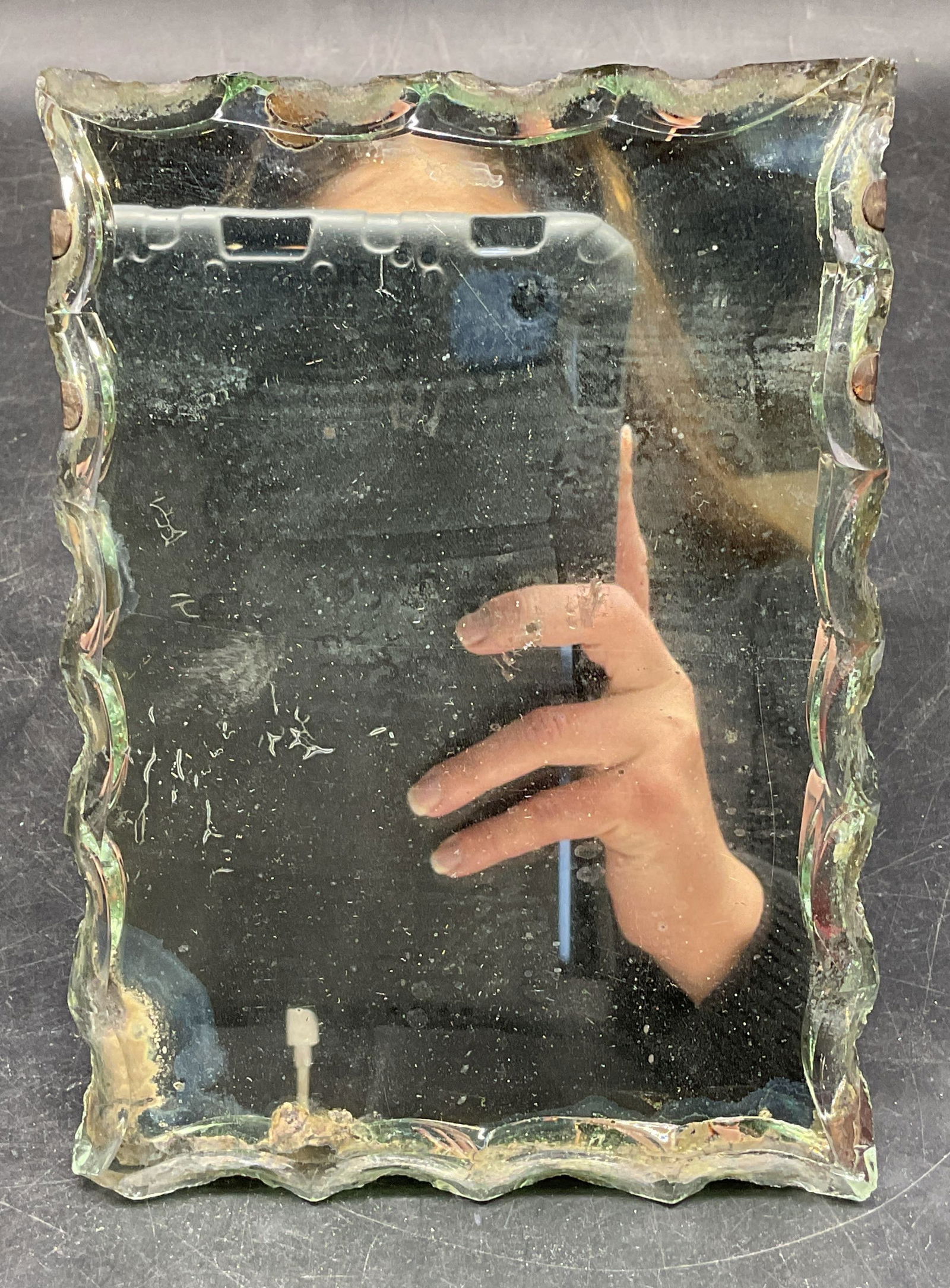 Vintage Cut Glass Tabletop Mirror (1 of 6)