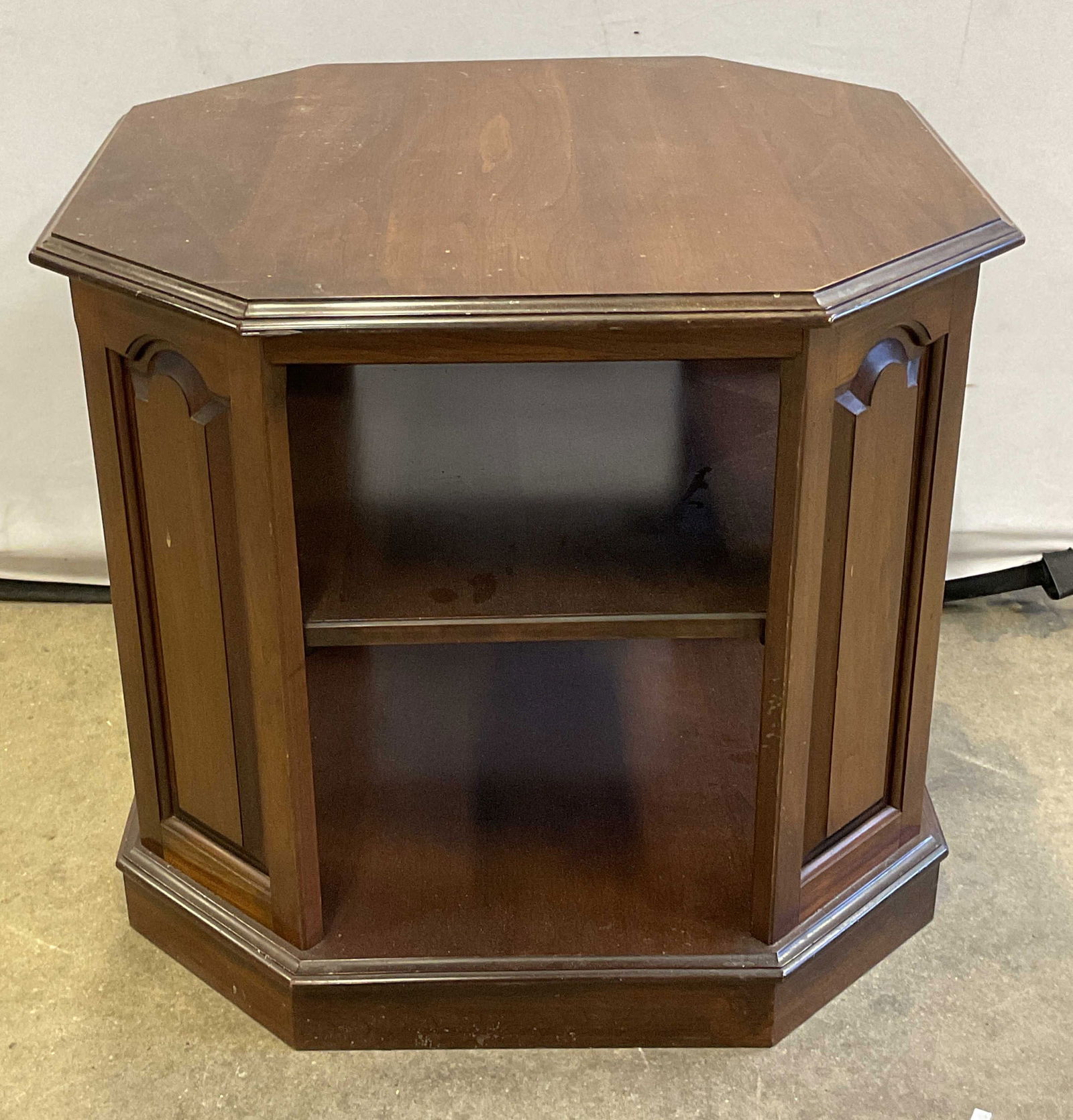 Octagonal Wood 2 tier Side End Table (1 of 6)