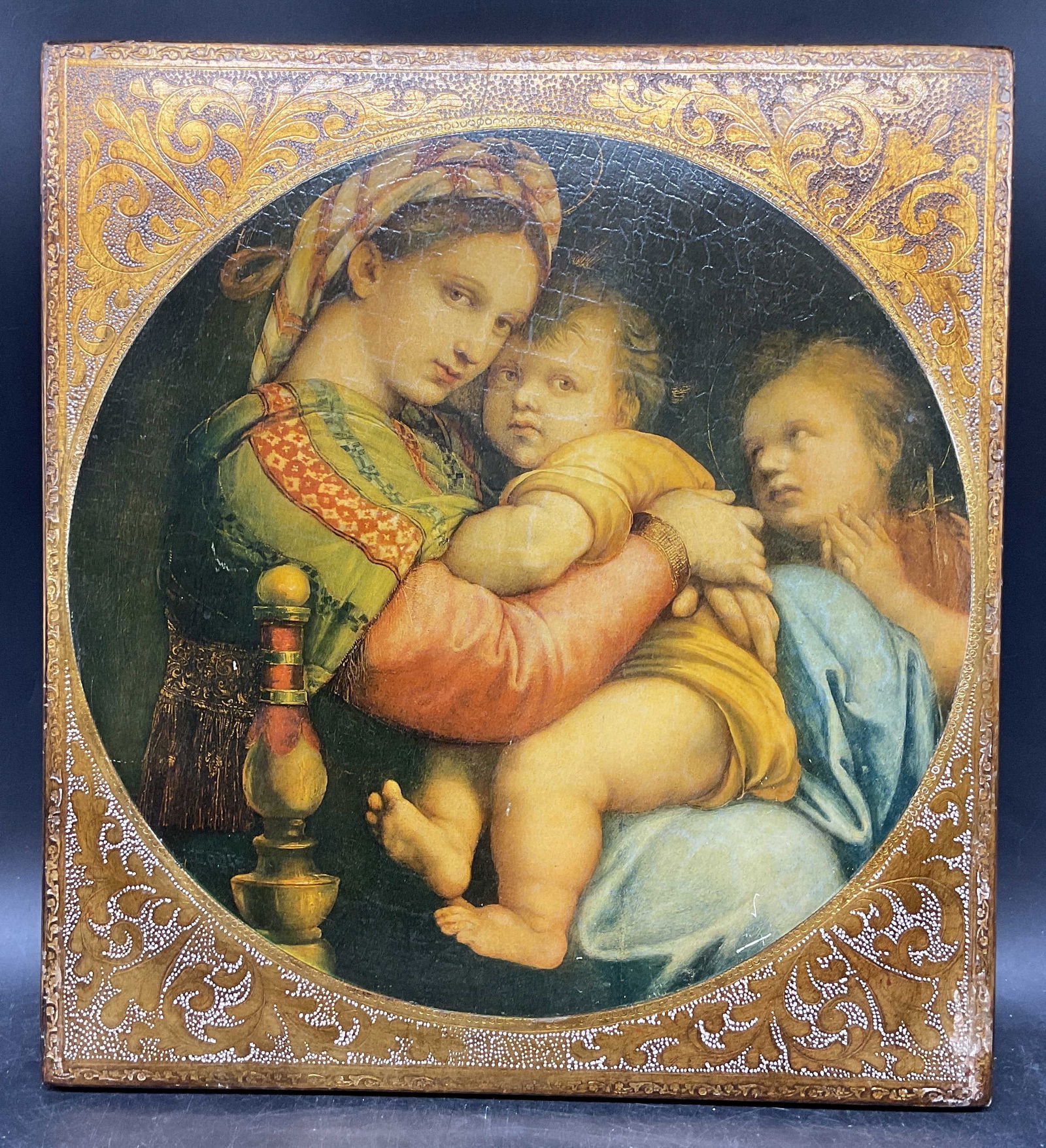 C & A Schwicker After Raphael Madonna Gilt Panel (1 of 6)