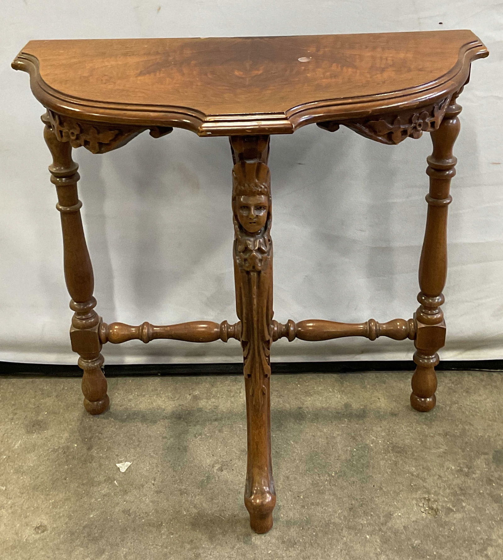 Antique Spanish Revival Demilune Console Table (1 of 6)