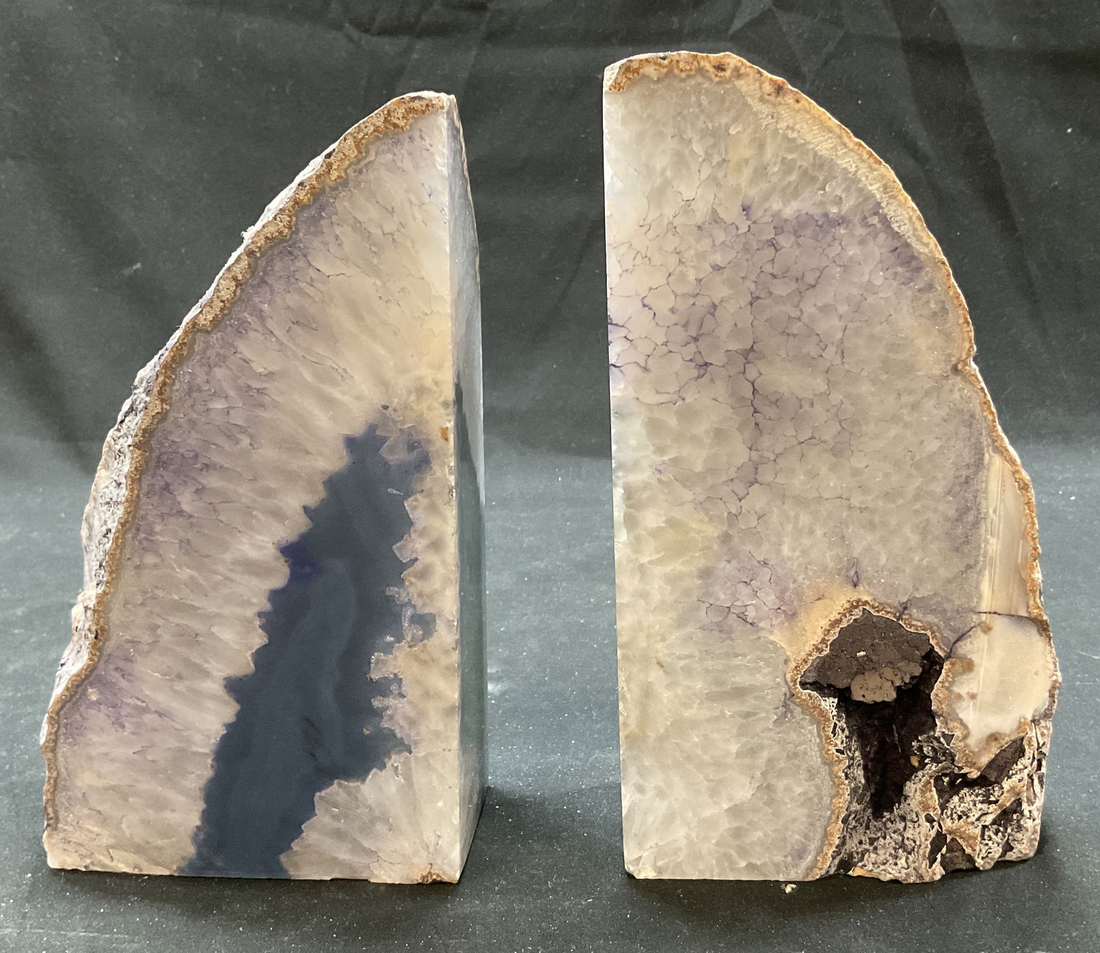 Vintage Agate Stone Bookends Brazil (1 of 9)