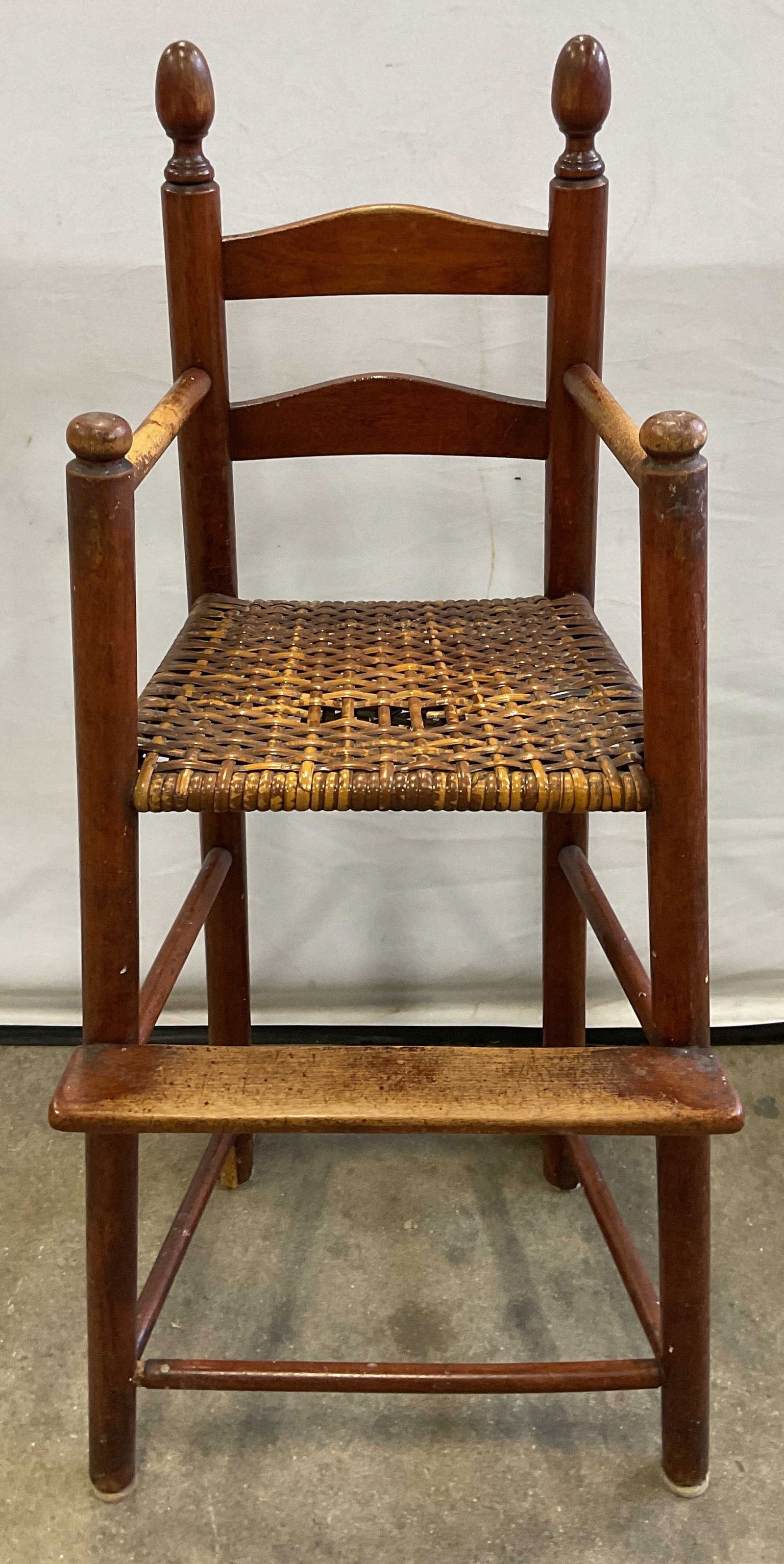 Antique Wicker Seat Ladder Back Childrens Highchair (1 of 6)