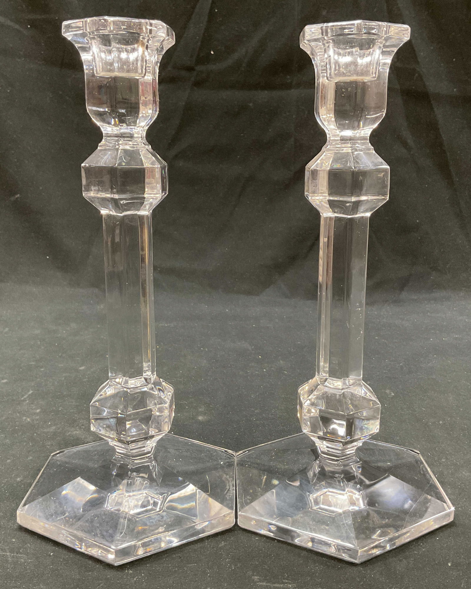 Pair SGND Val St Lambert Crystal Candlesticks (1 of 8)
