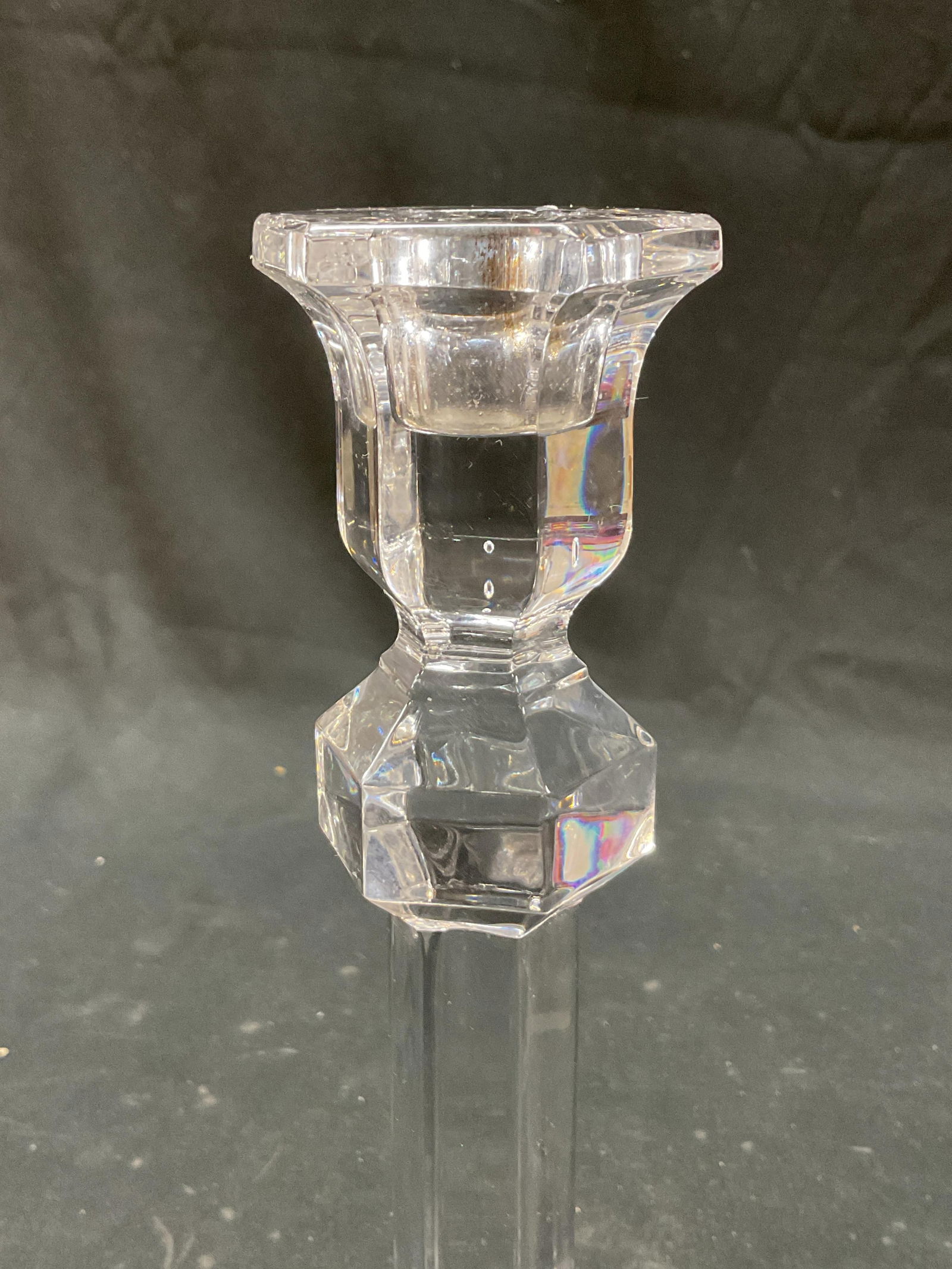 Pair SGND Val St Lambert Crystal Candlesticks - 6
