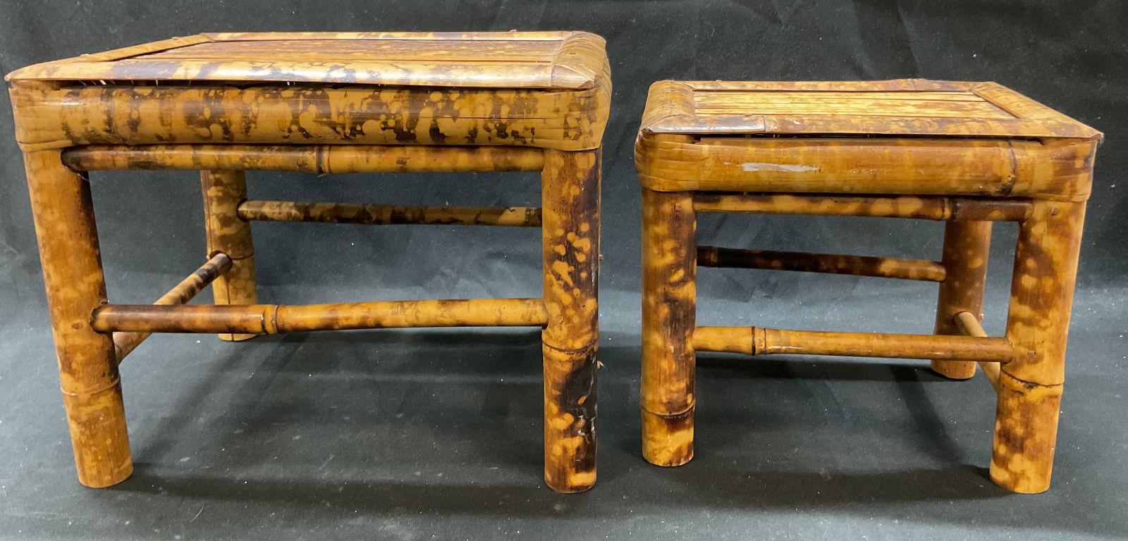 Lot 2 Vintage Chinese Bamboo Ware Stools (1 of 11)