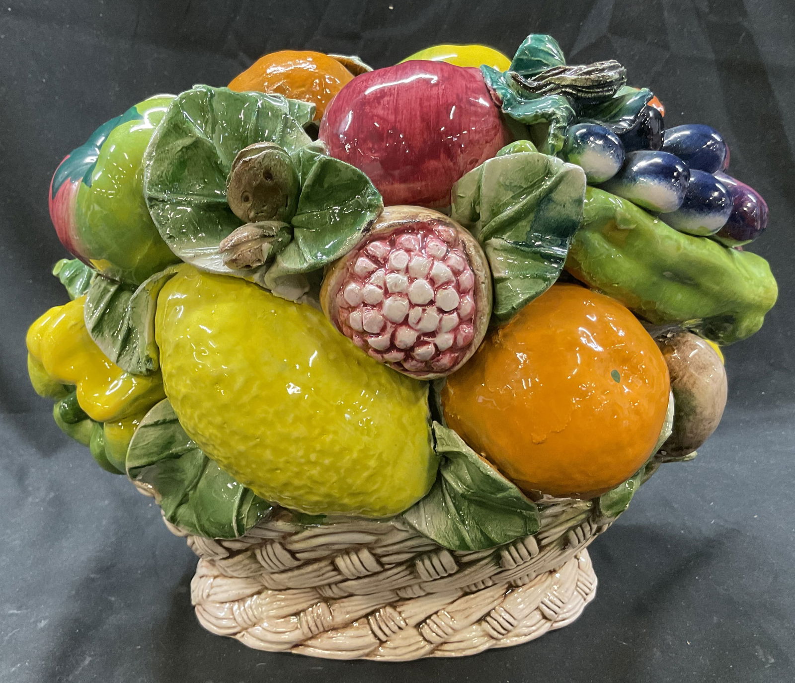 Hand Painted Ceramic Majolica Fruit Sculpt Italy (1 of 10)