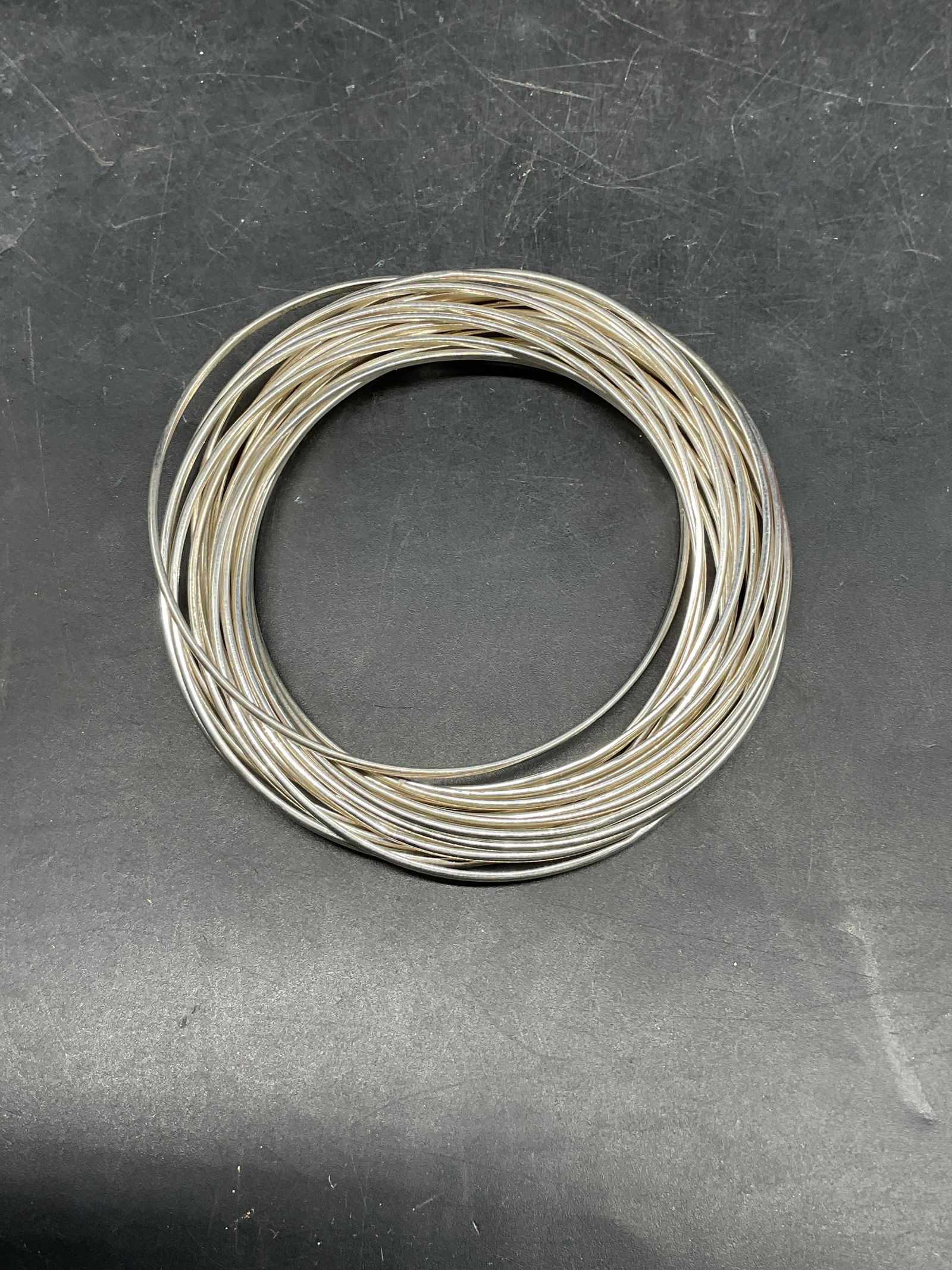 Sgn Sterling Silver Interlocking Bangle Bracelet - 2