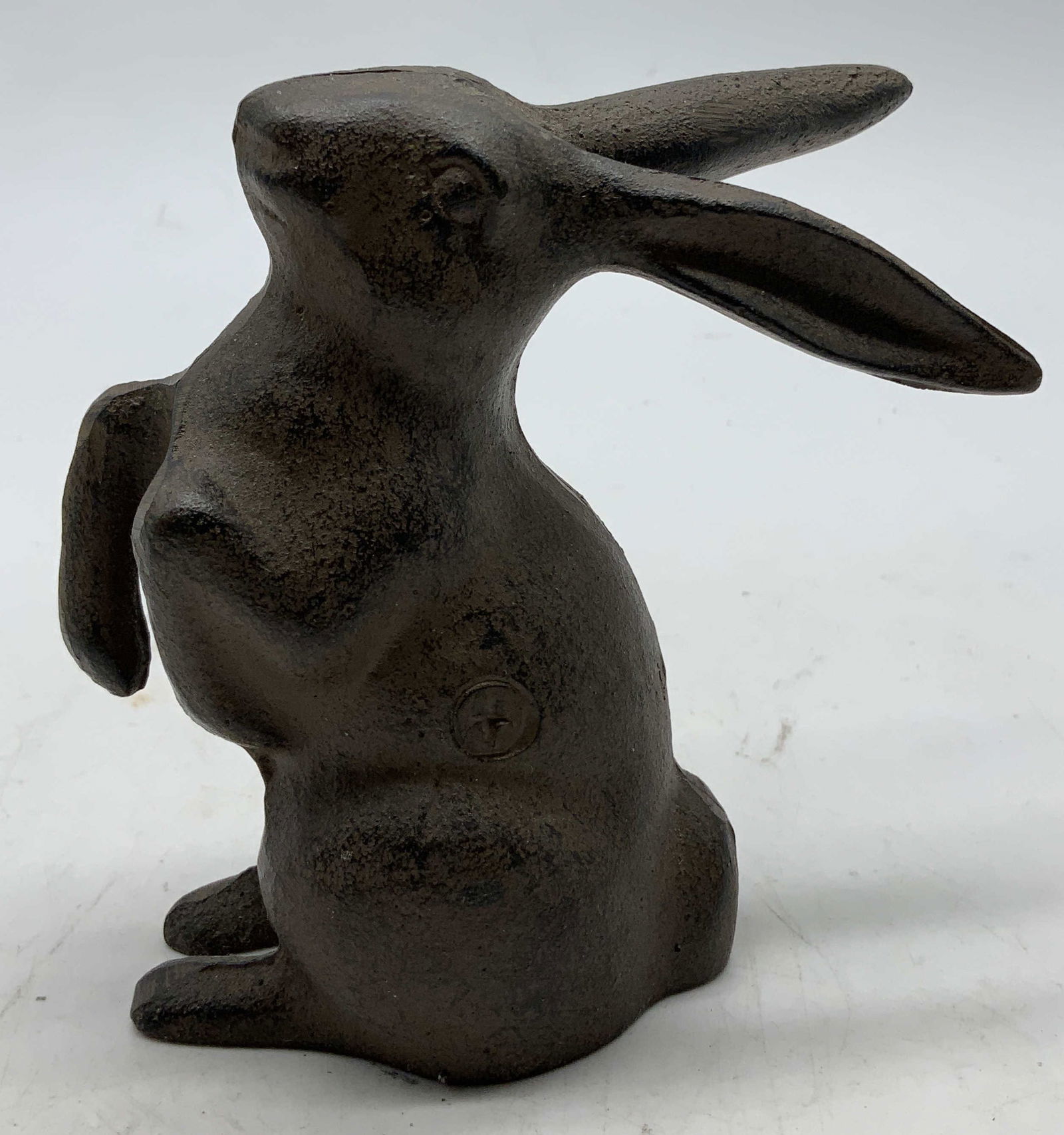 Vtg Cast Iron Bunny Doorstop 3.6in (1 of 6)