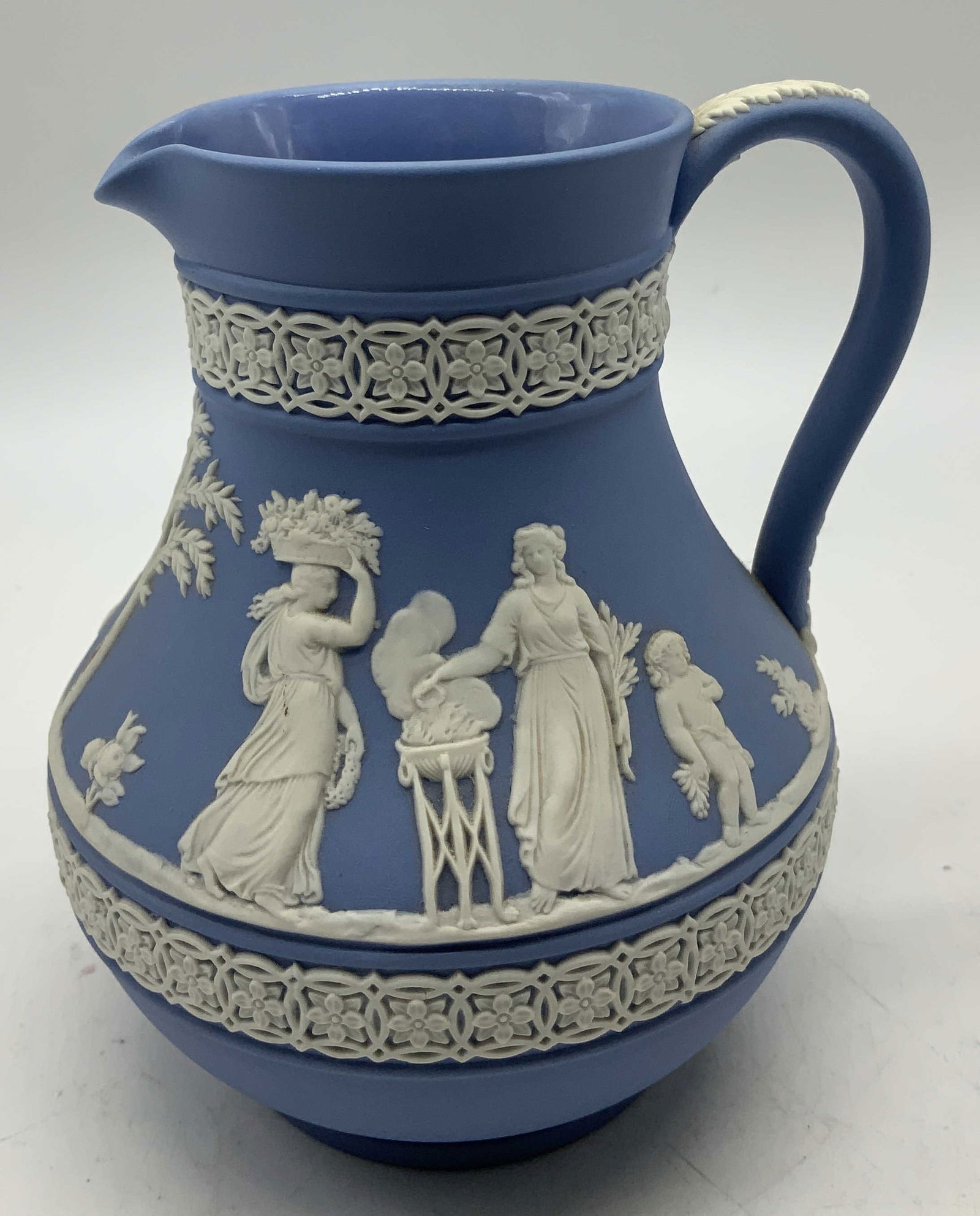 Wedgwood Blue Jasperware Pitcher ENGLAND (1 of 6)