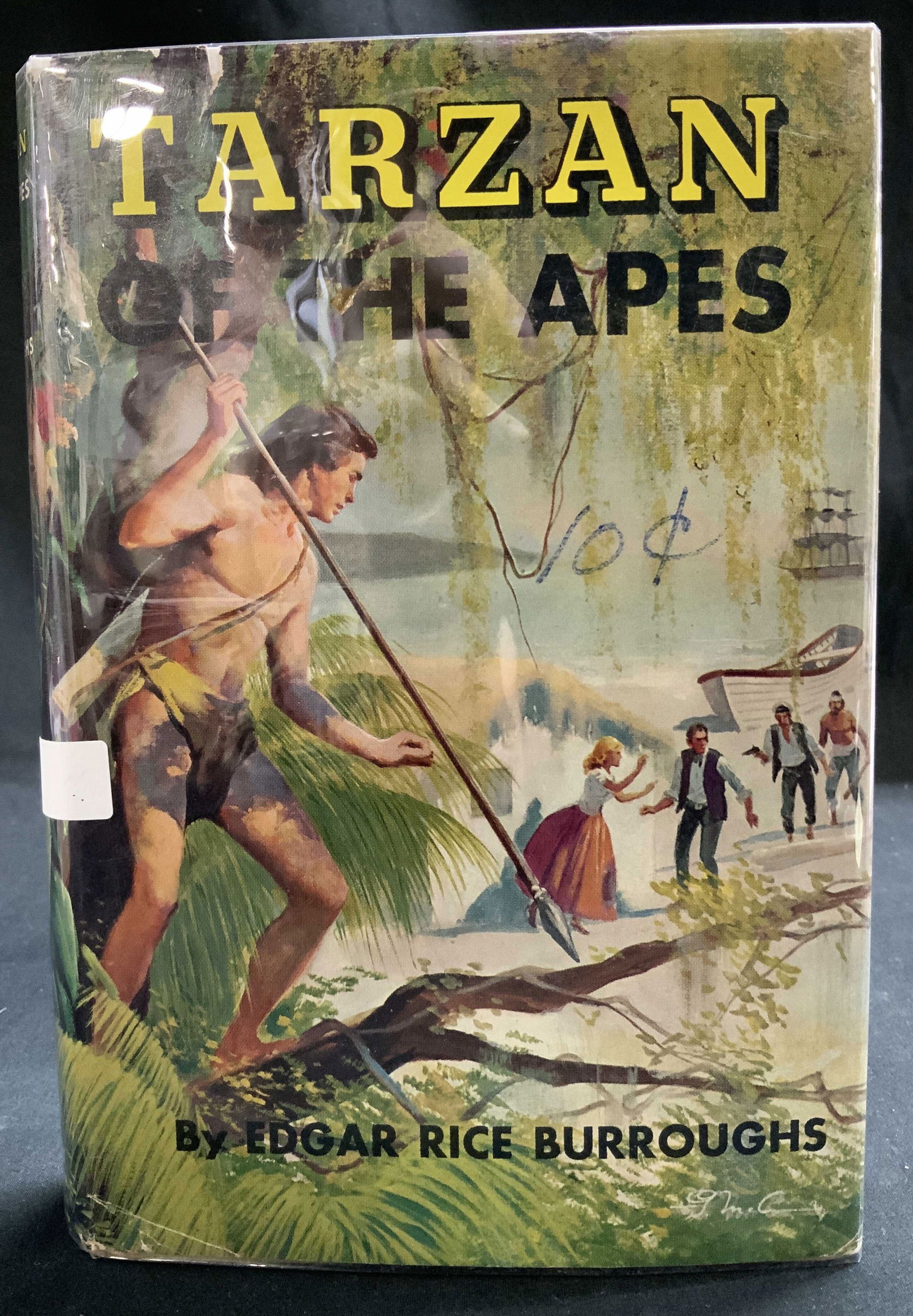 1914 Tarzan of the Apes 1st Ed Bk BURROUGHS: Tarzan of the Apes by Edgar Rice Burroughs. Grosset & Dunlap. Publishers New York. Copyright A.C. Mc Clurg & Co. Published 1914. First edition. Front cover features illustrations. Surface wear