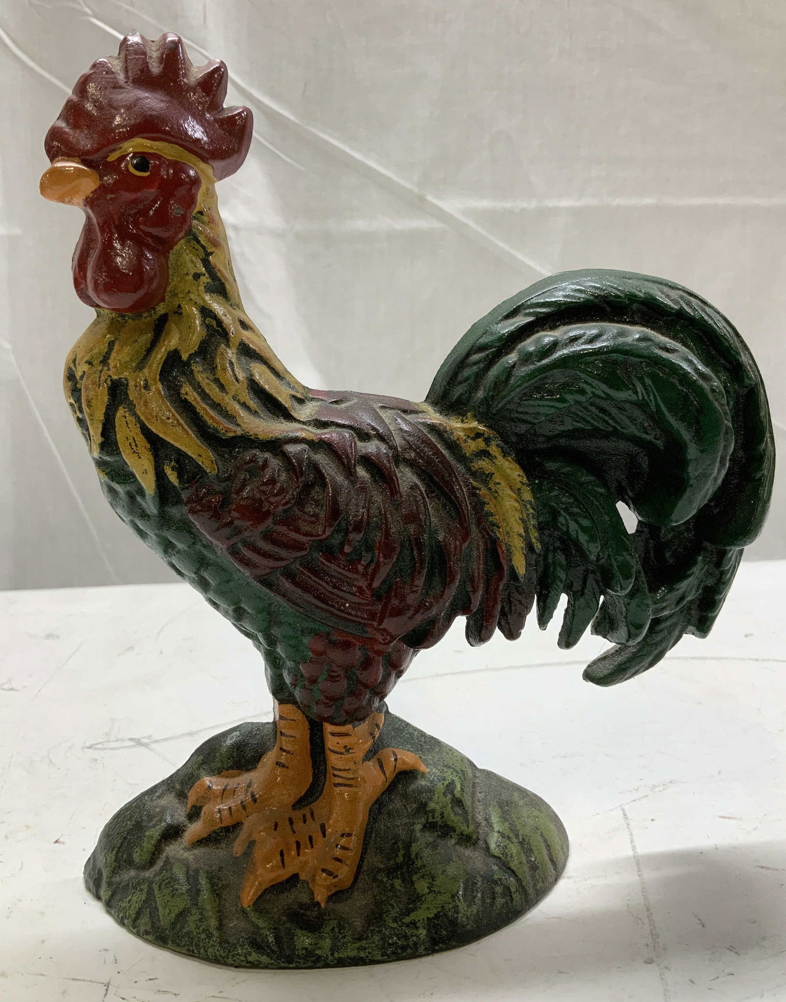 Vntg Cast Iron Rooster Doorstop (1 of 6)