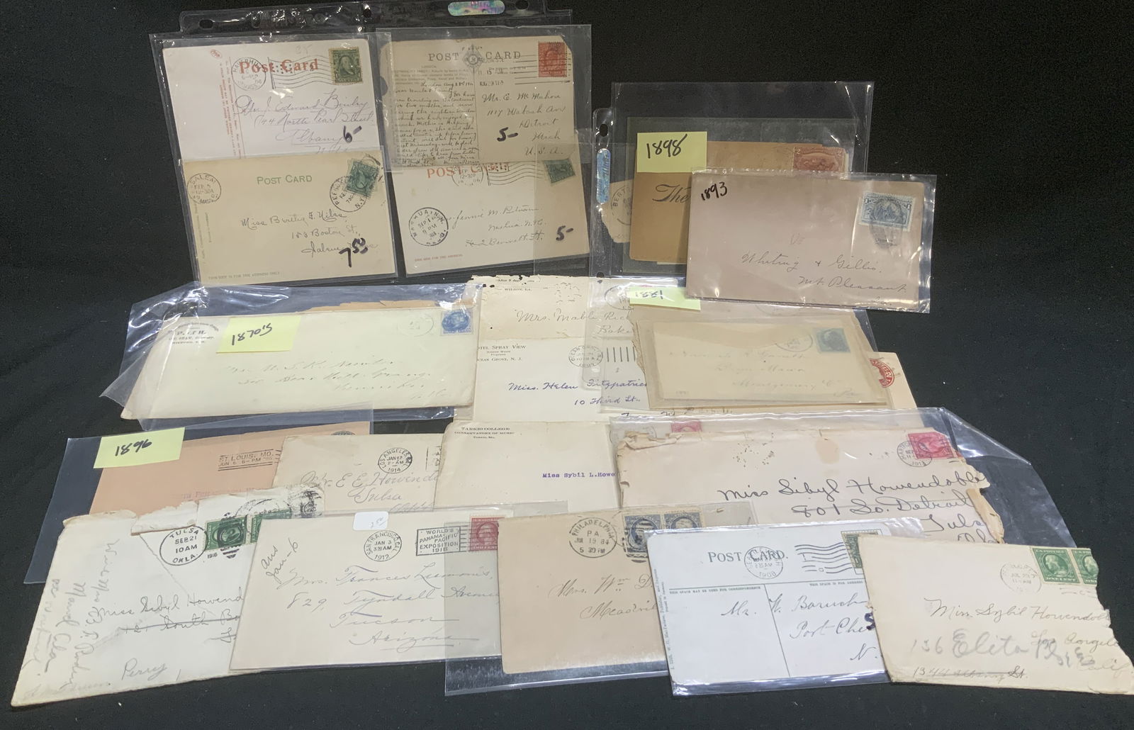 Lot 15+ U.S. Early 1800s-1919s Post Cards & Stamps (1 of 7)