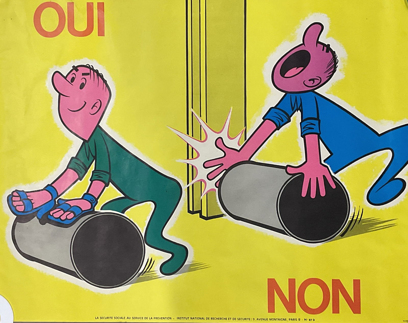 Vintage French Industrial Safety Poster 31.25in (1 of 7)