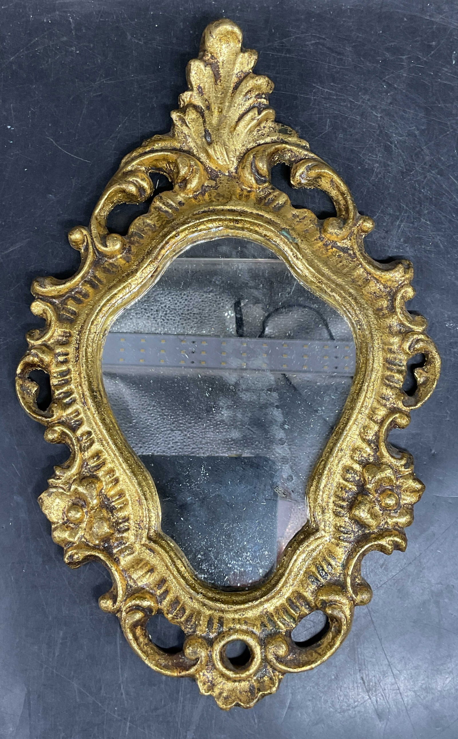 Vintage Ornate Gilt Wood Scroll Mirror Italy (1 of 6)