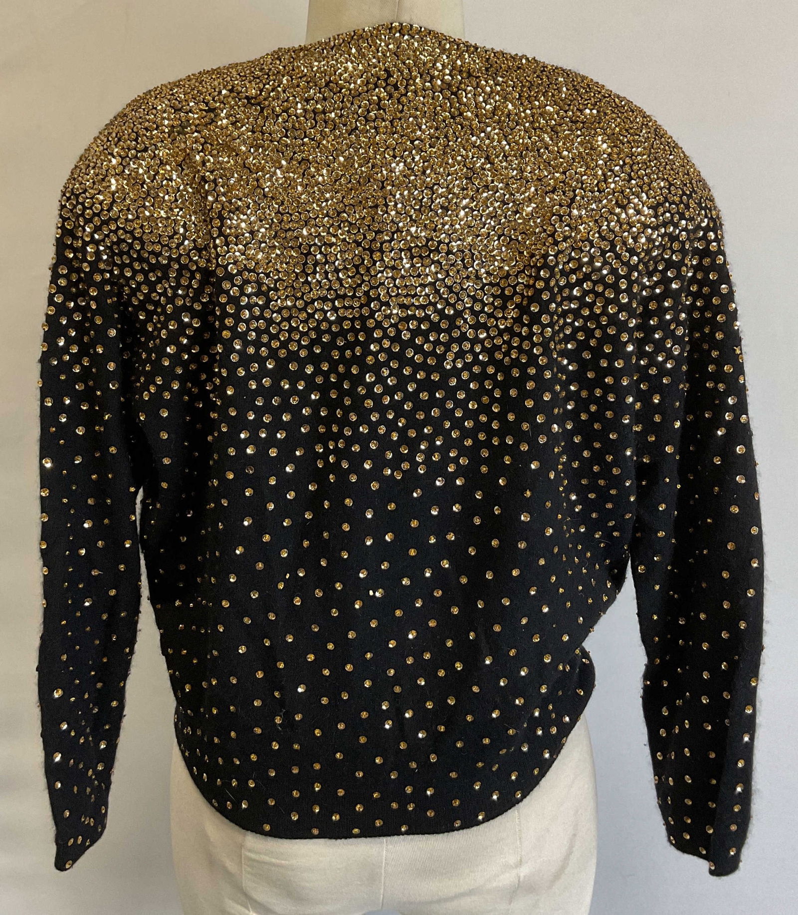 Vintage Black Sequined Lambs Wool Sweater (1 of 10)
