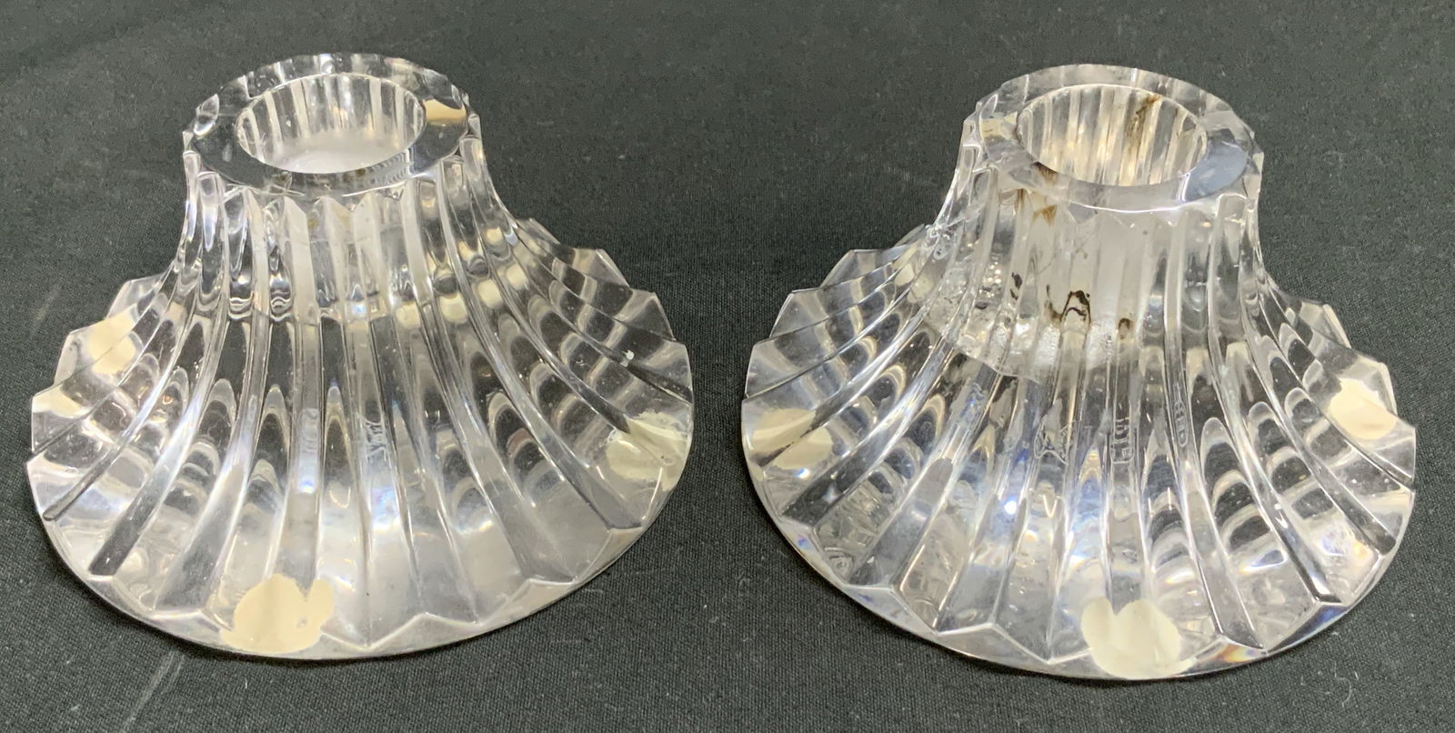 Pair Baccarat Crystal Candlestick Holders FRANCE (1 of 6)