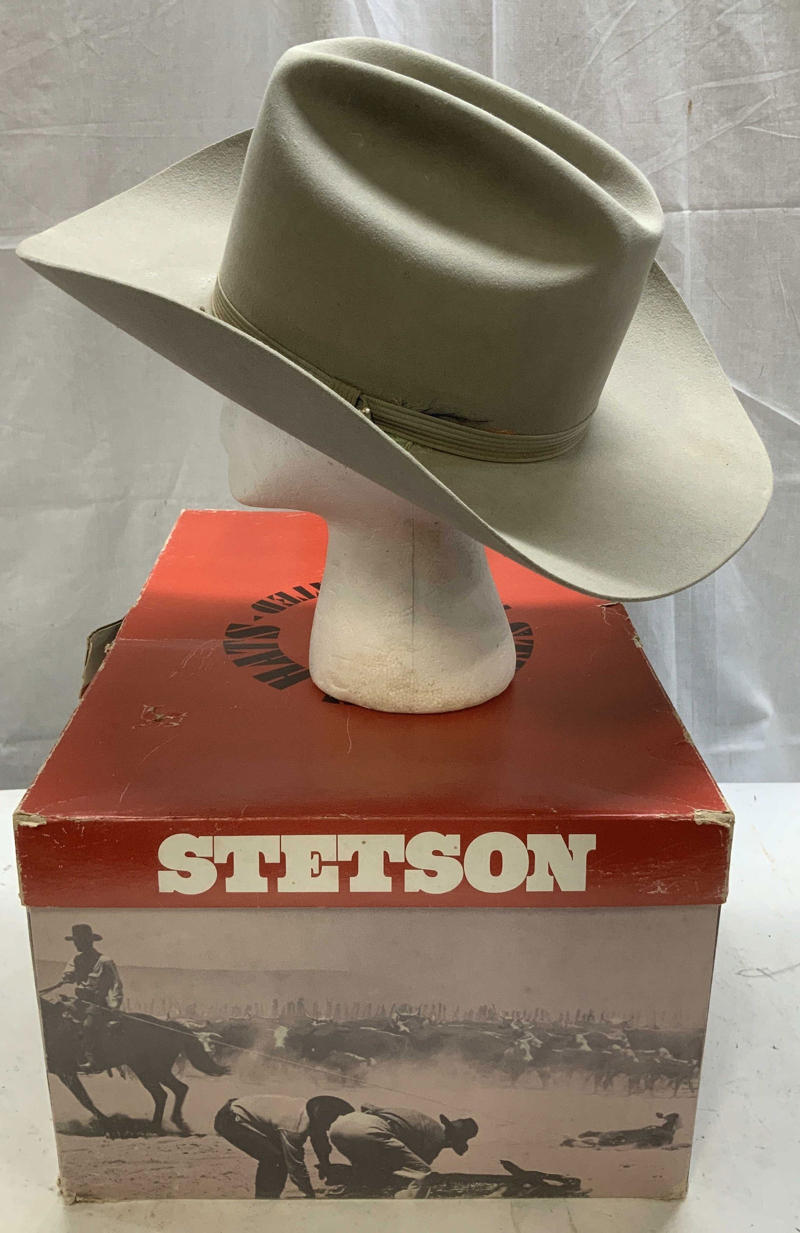 Stetson Grey Beaver Felt Cowboy Hat W Box (1 of 6)