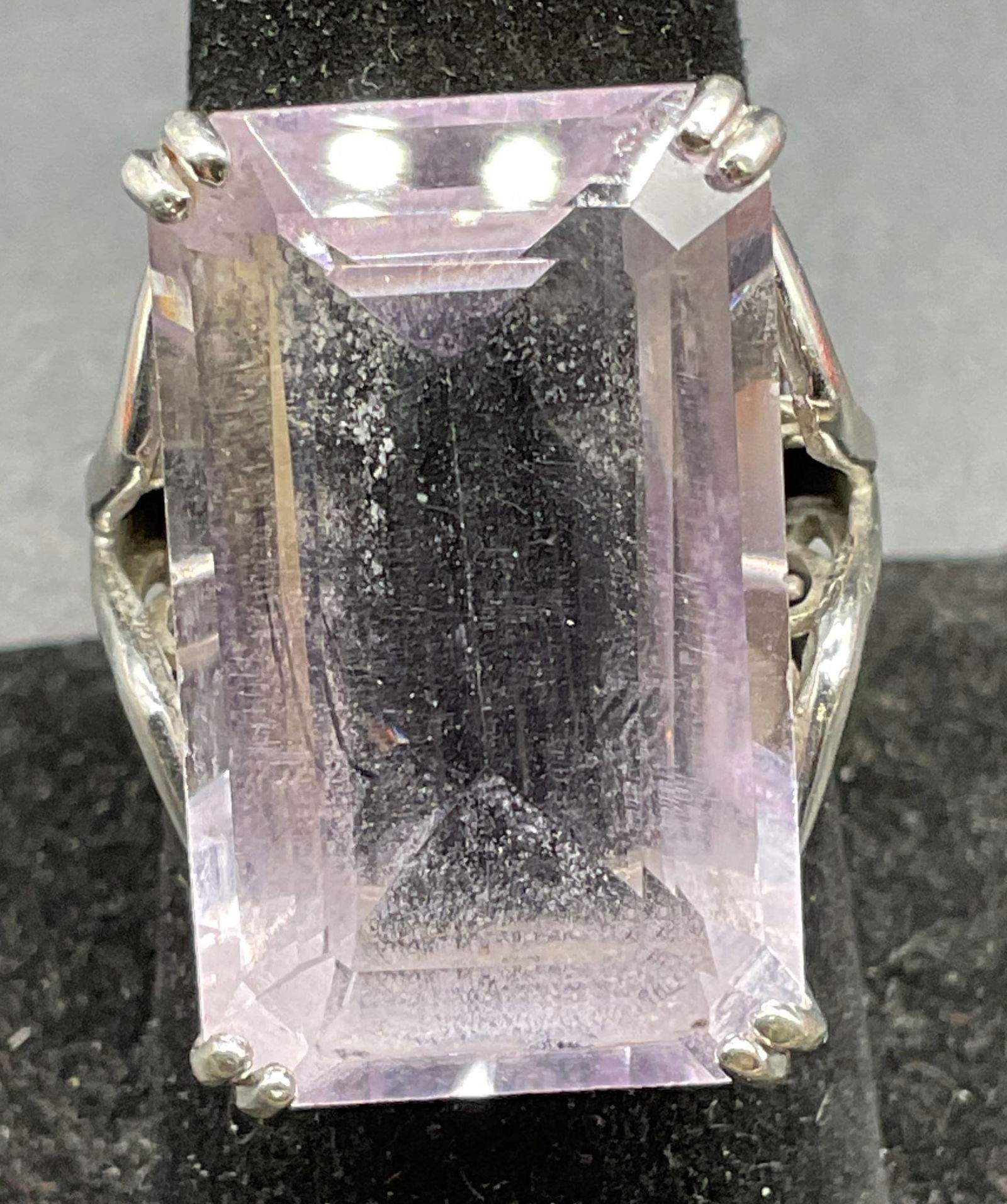 Signed Sterling Silver Purple Semiprecious Ring (1 of 6)